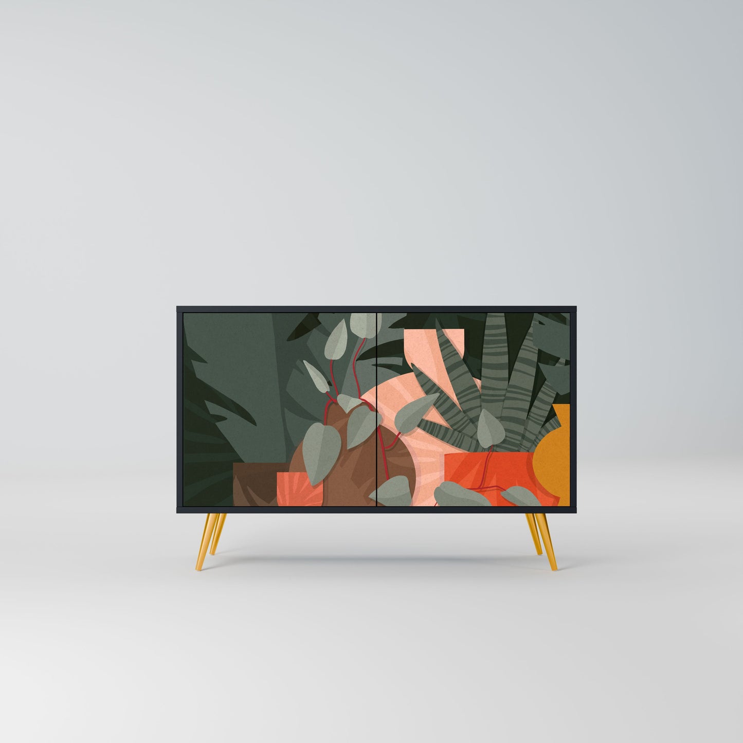Credenza TROPICAL COMPOSITION a 2 ante in finitura nera