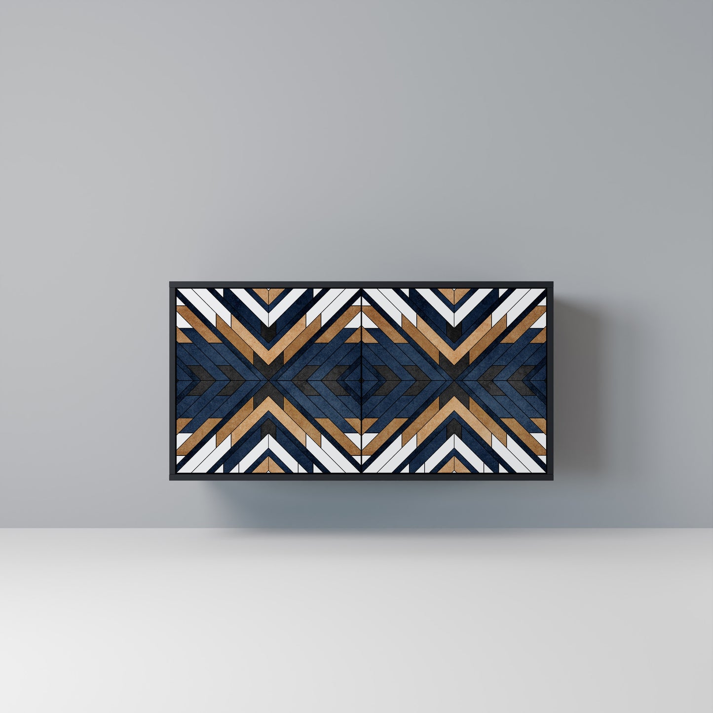 ARTFUL GEOMETRY Madia a 2 Ante in Finitura Nera