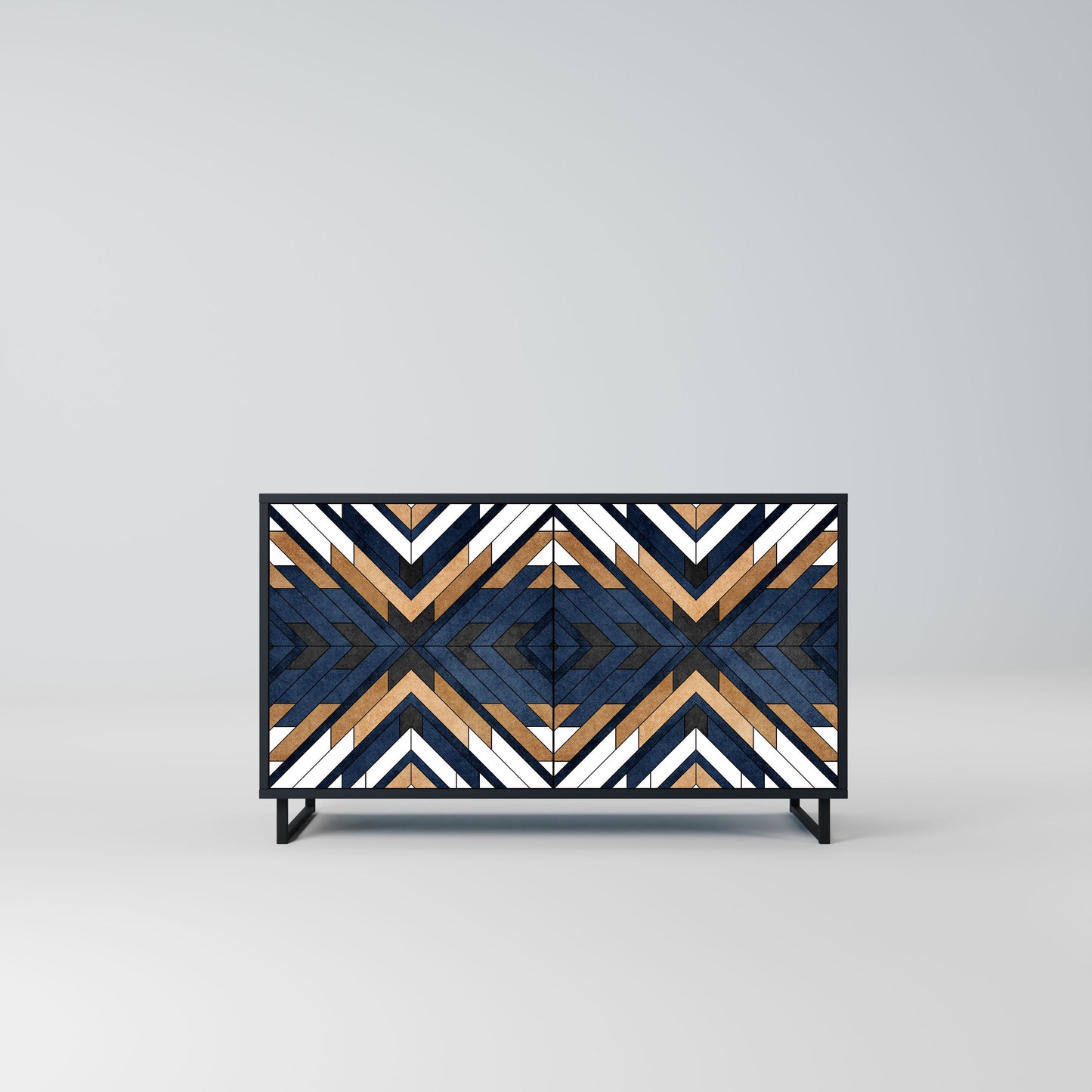 Credenza ARTFUL GEOMETRY a 2 ante in finitura nera