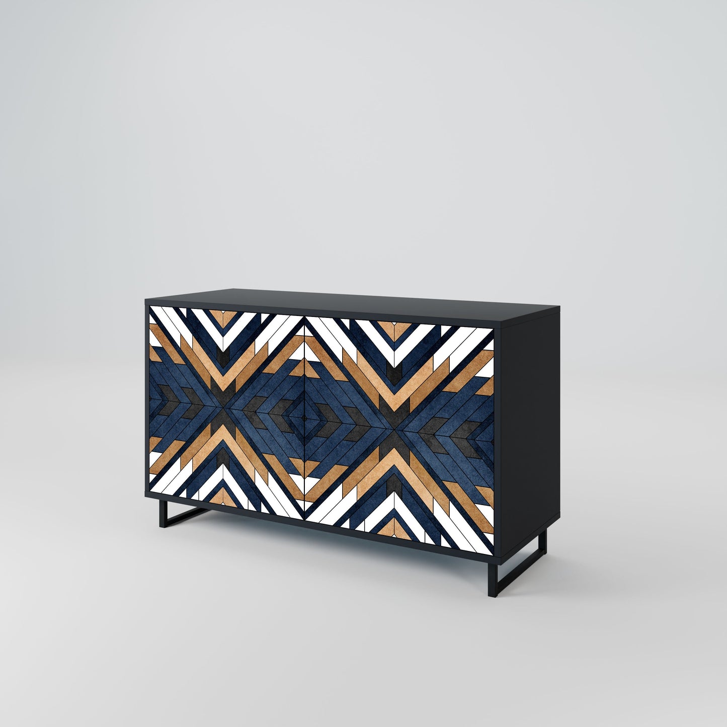 Credenza ARTFUL GEOMETRY a 2 ante in finitura nera