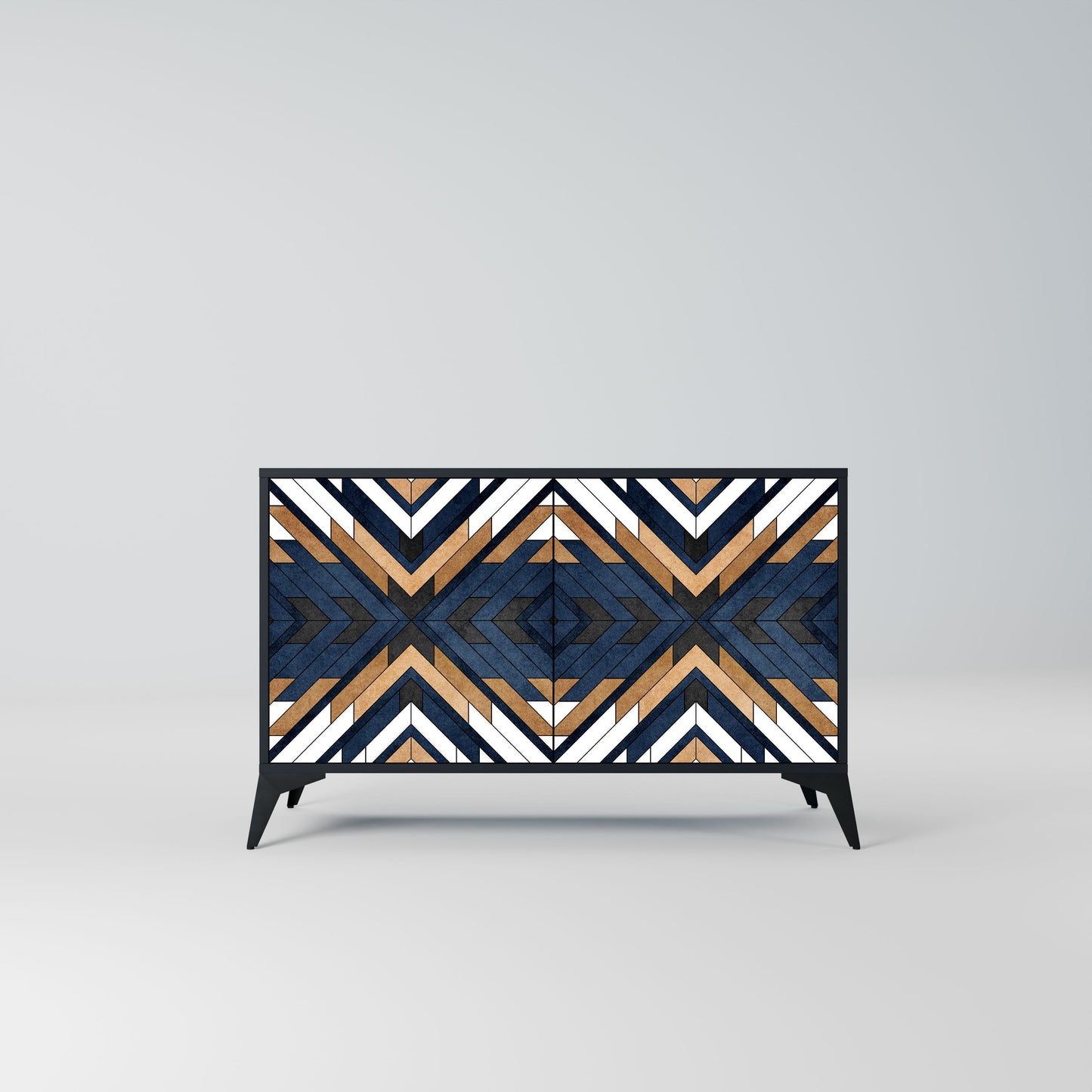 Credenza ARTFUL GEOMETRY a 2 ante in finitura nera
