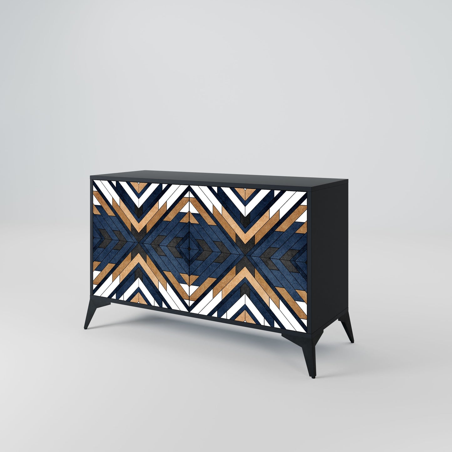 Credenza ARTFUL GEOMETRY a 2 ante in finitura nera