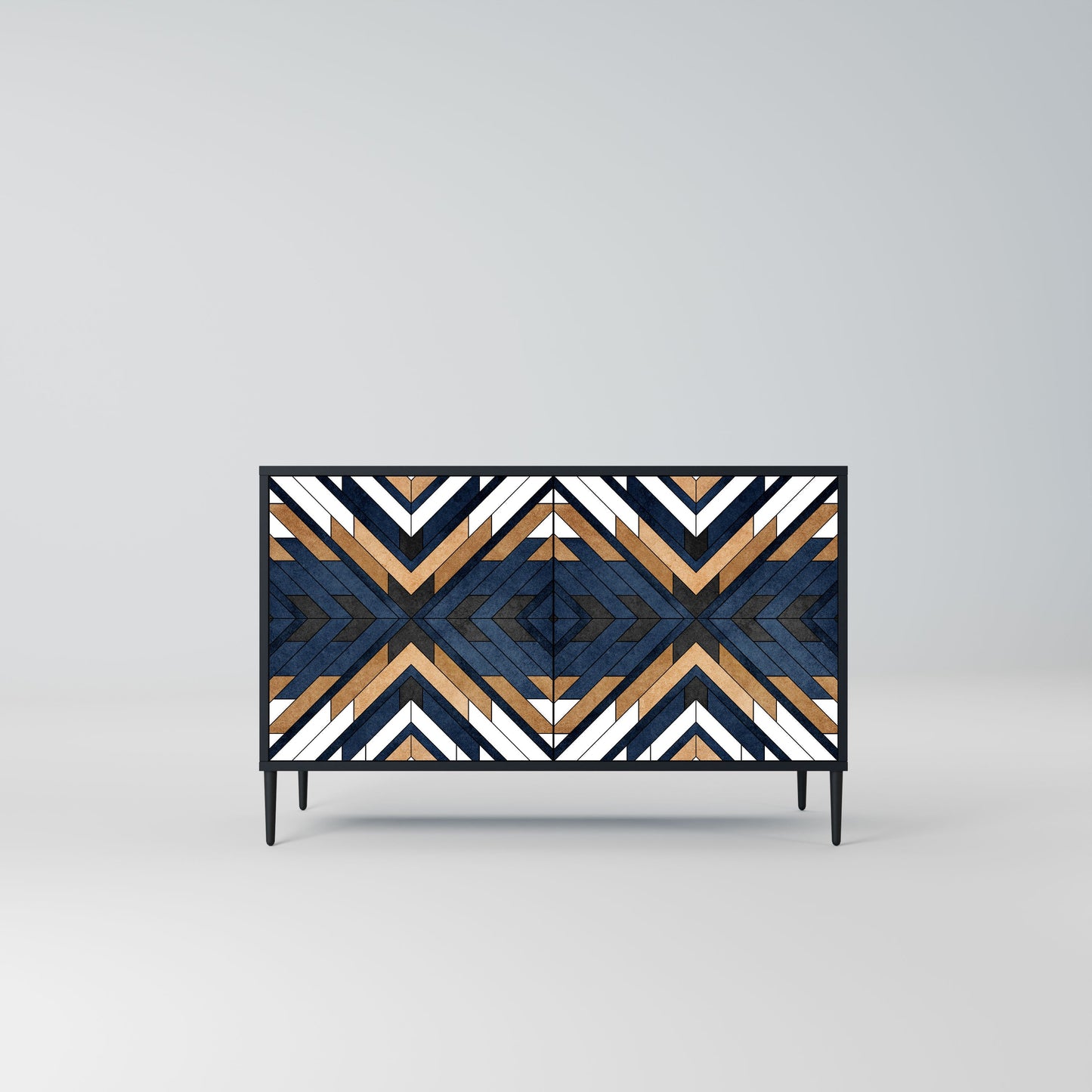 Credenza ARTFUL GEOMETRY a 2 ante in finitura nera