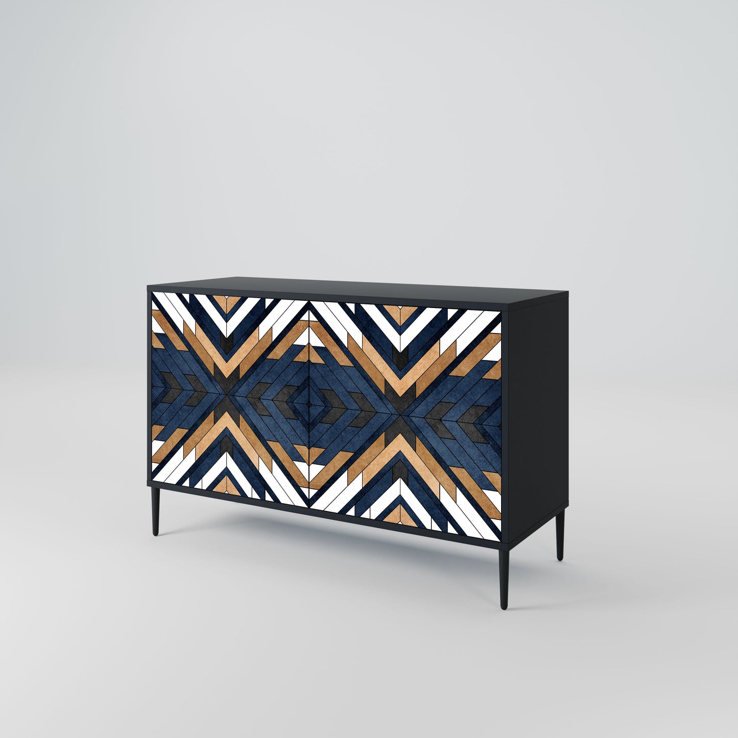 Credenza ARTFUL GEOMETRY a 2 ante in finitura nera