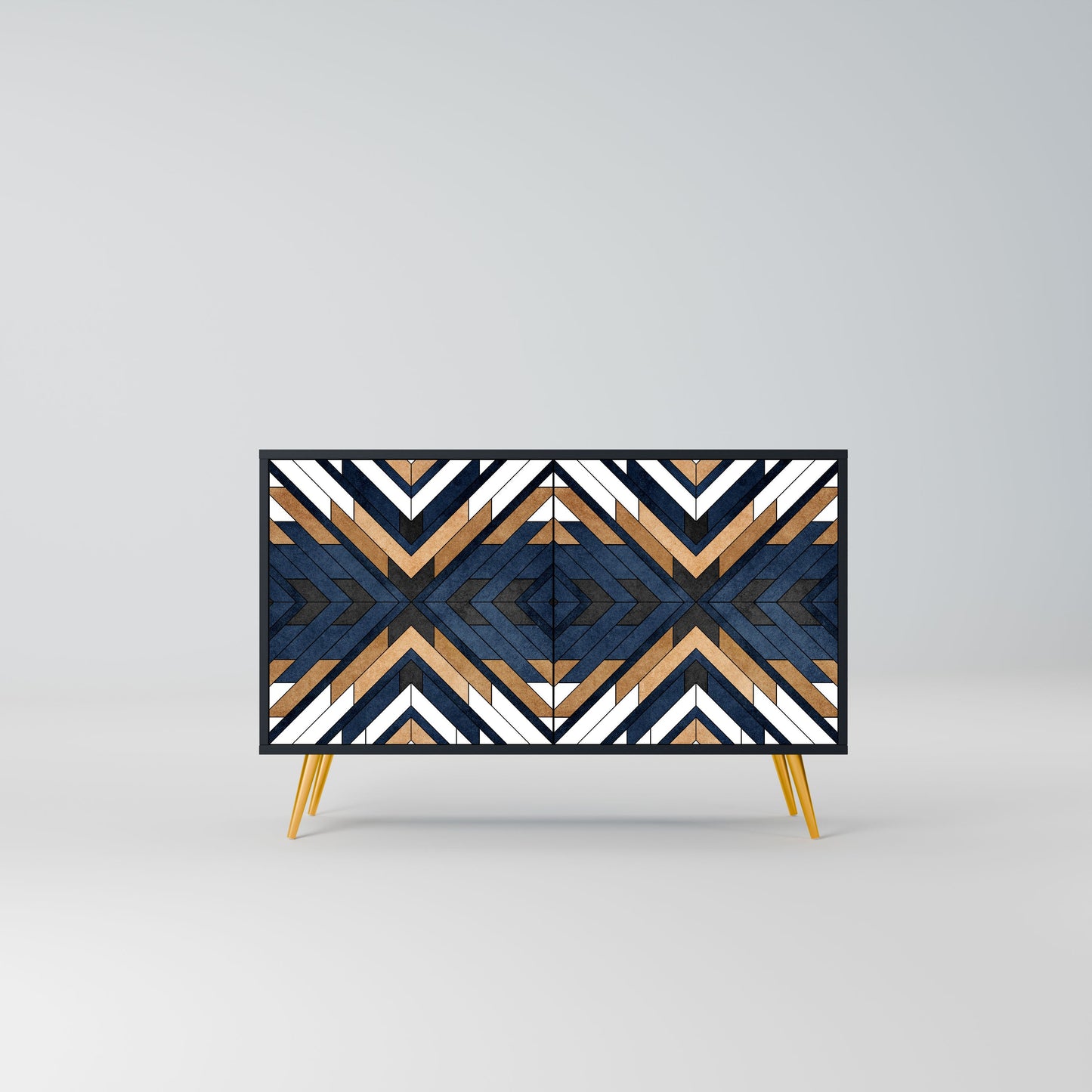 Credenza ARTFUL GEOMETRY a 2 ante in finitura nera