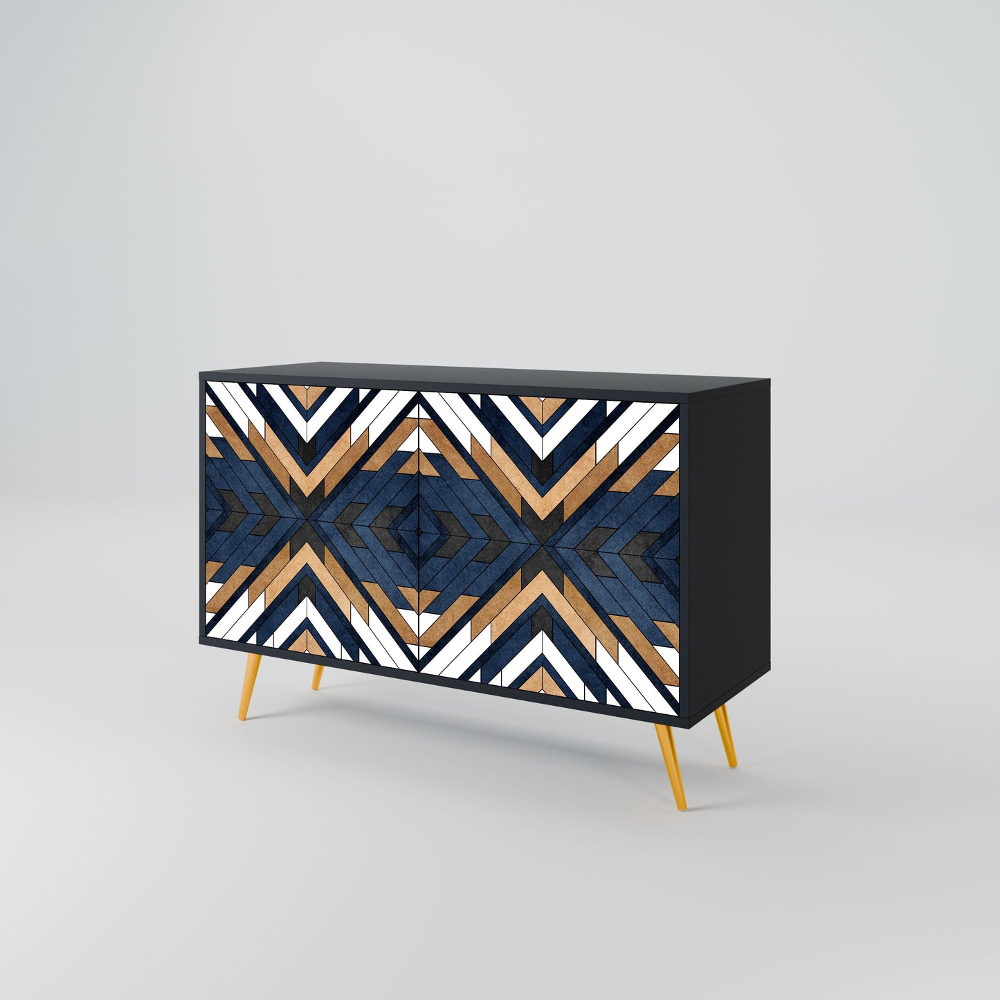 Credenza ARTFUL GEOMETRY a 2 ante in finitura nera