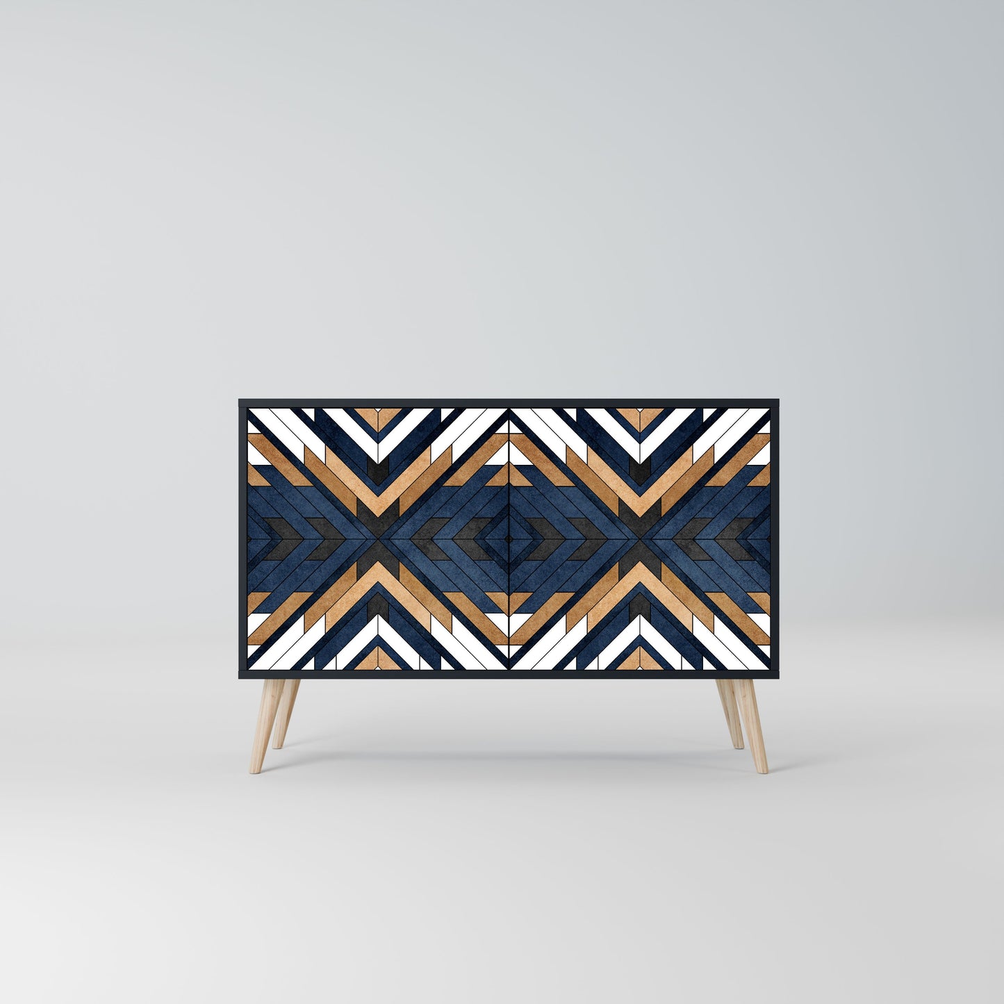 Credenza ARTFUL GEOMETRY a 2 ante in finitura nera