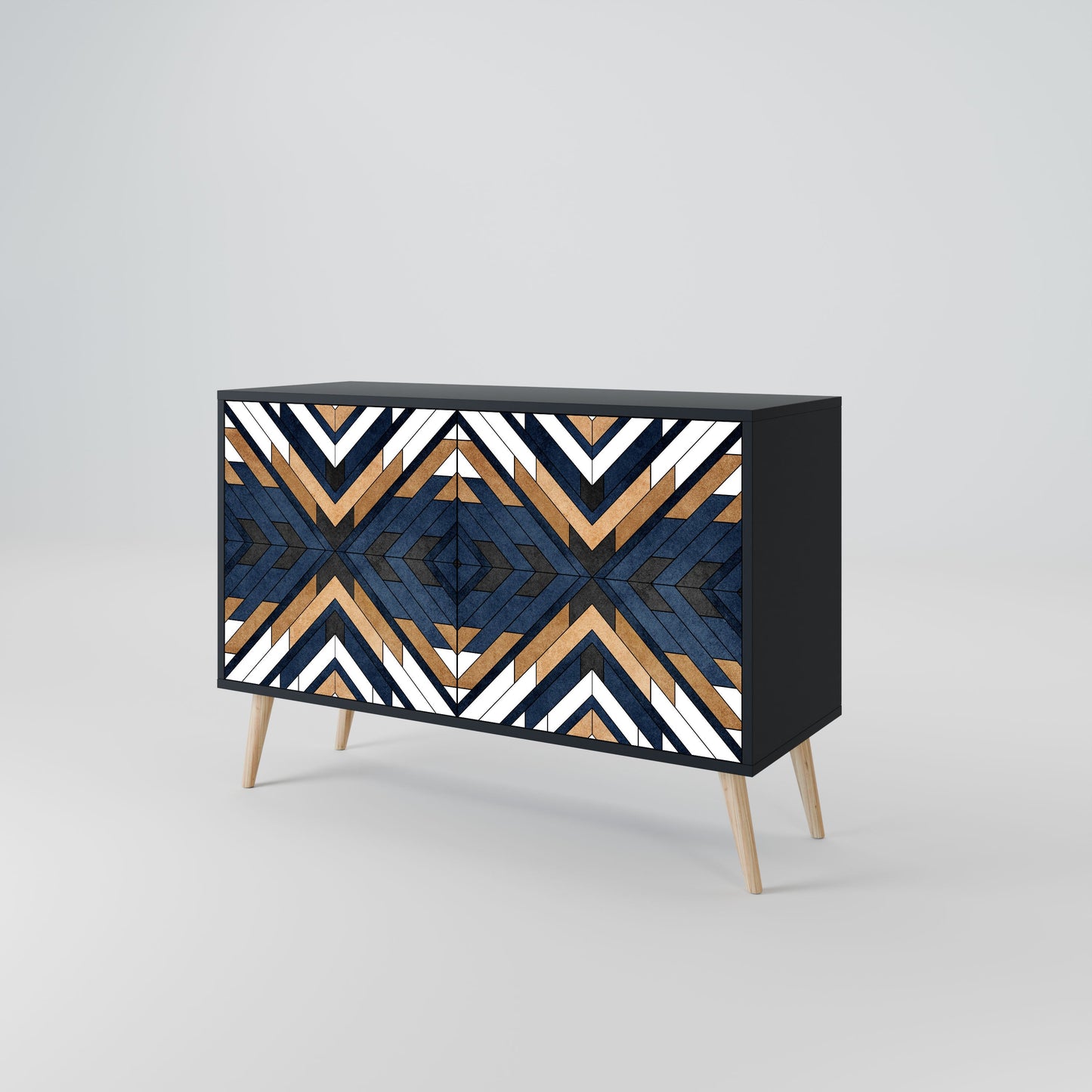 Credenza ARTFUL GEOMETRY a 2 ante in finitura nera