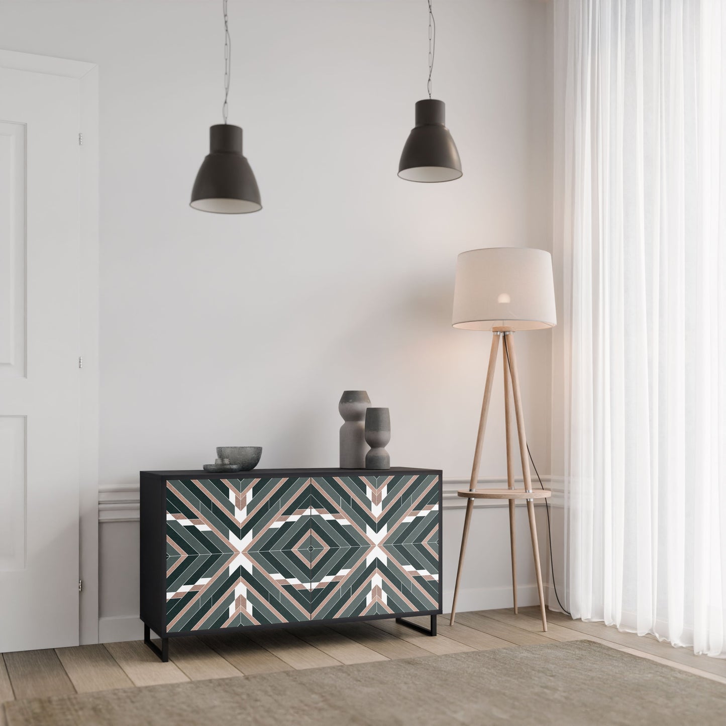Credenza DIMENSION DELIGHTS a 2 ante in finitura nera