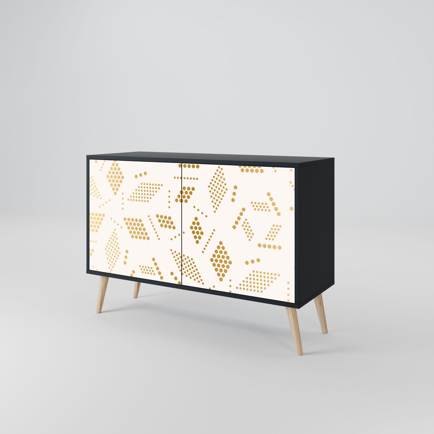 Credenza SPOTTED DAZE a 2 ante con finitura nera