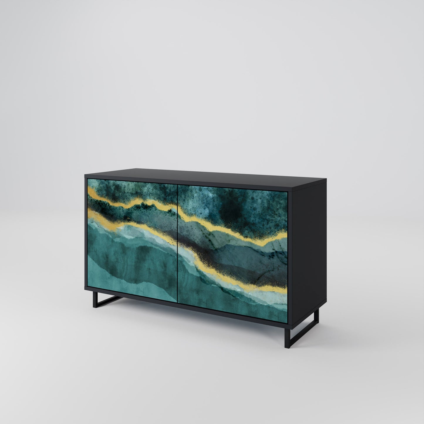 Credenza a 2 ante GOLDRUSH ODYSSEY in finitura nera