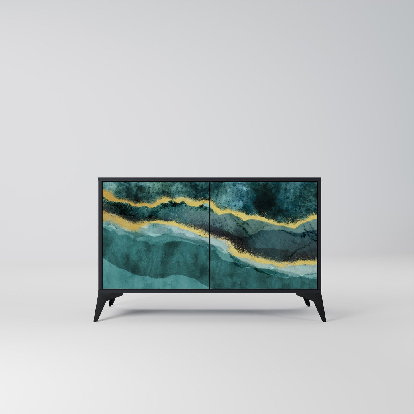 Credenza a 2 ante GOLDRUSH ODYSSEY in finitura nera