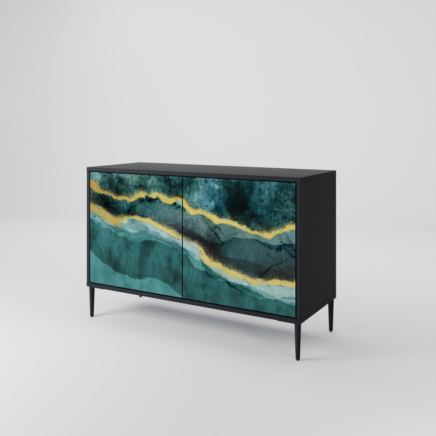 Credenza a 2 ante GOLDRUSH ODYSSEY in finitura nera