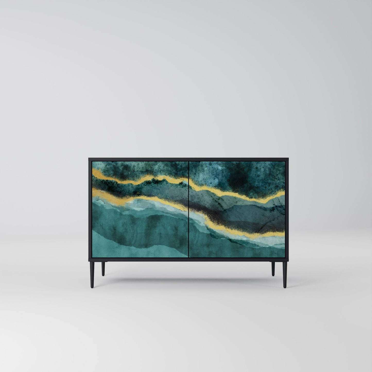 Credenza a 2 ante GOLDRUSH ODYSSEY in finitura nera