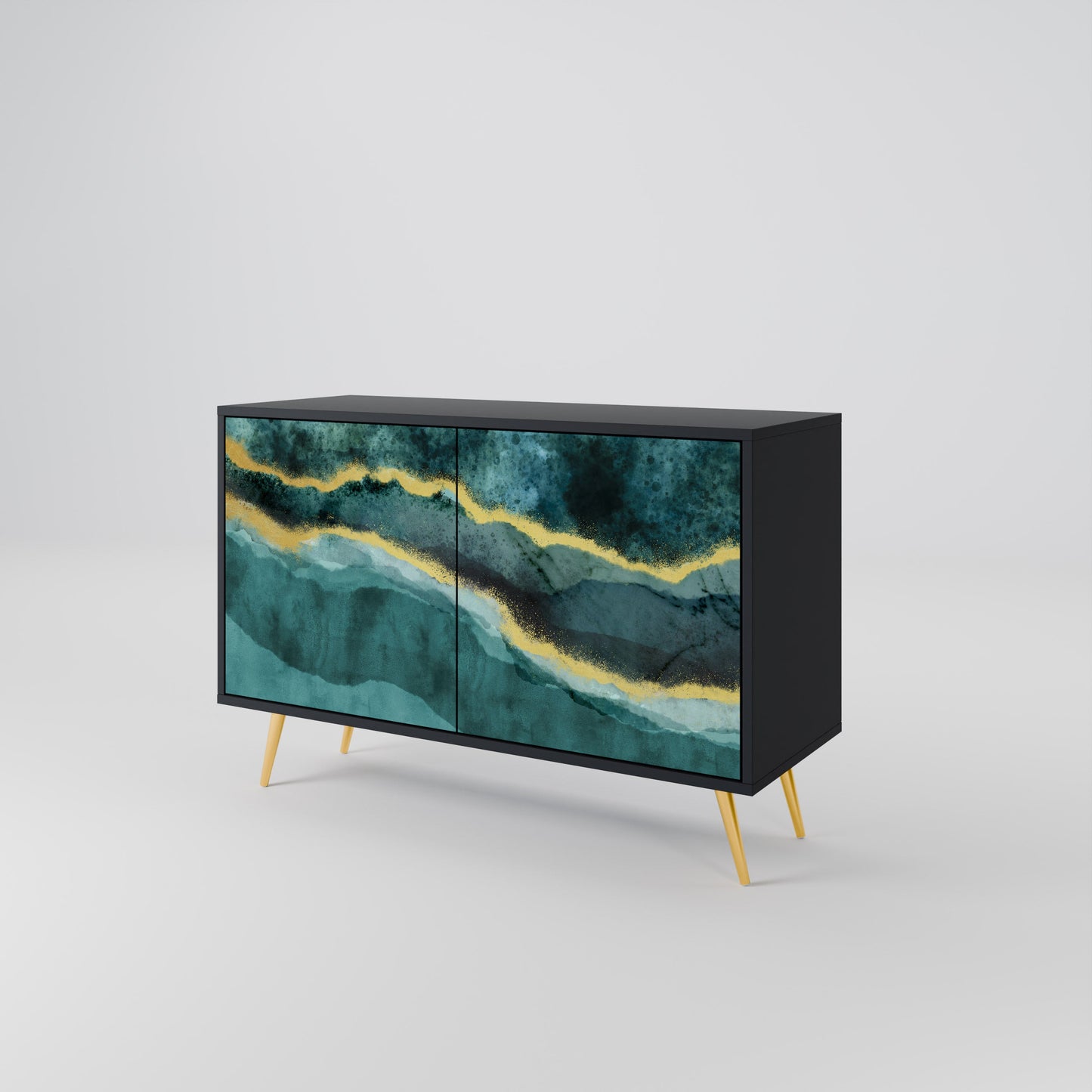 Credenza a 2 ante GOLDRUSH ODYSSEY in finitura nera