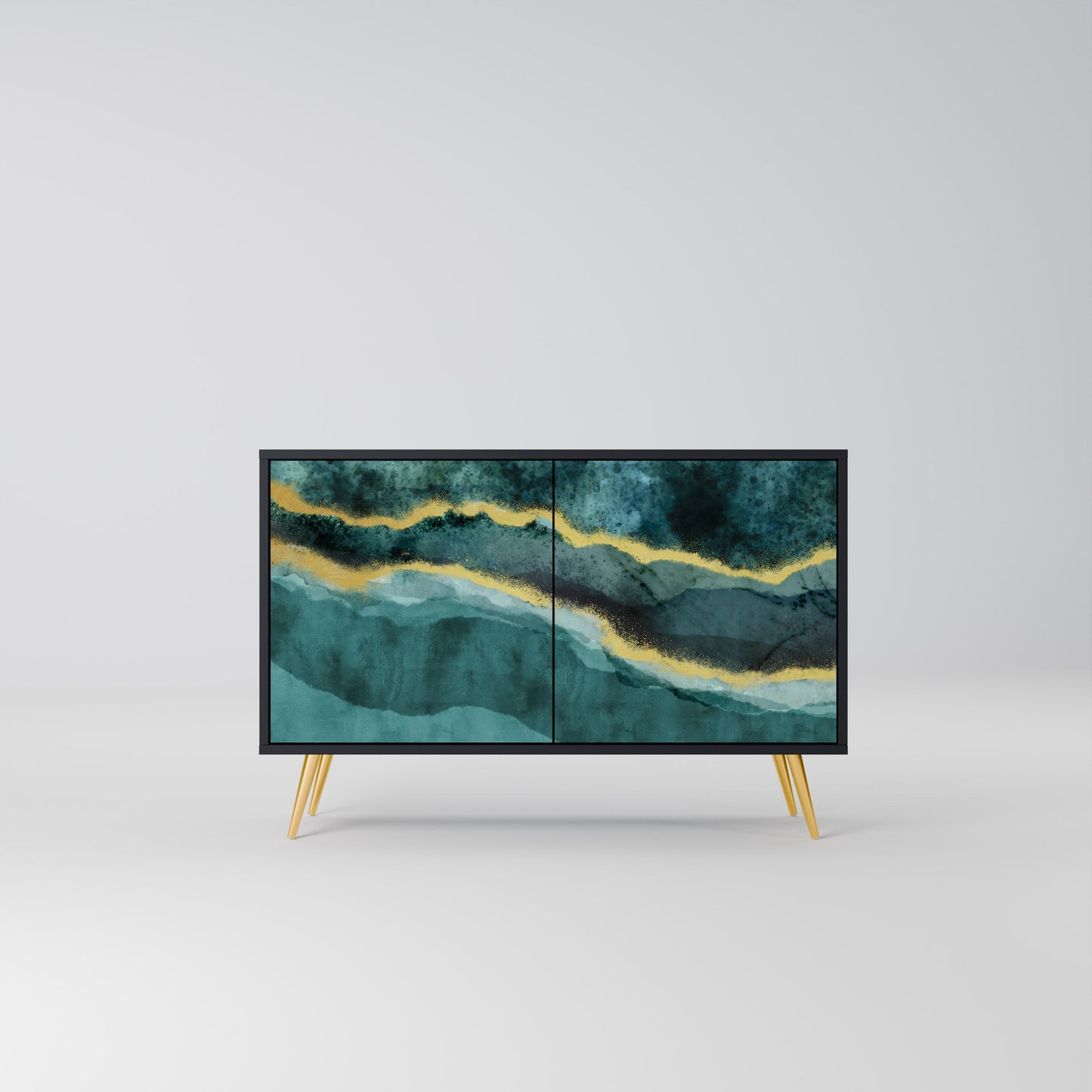 Credenza a 2 ante GOLDRUSH ODYSSEY in finitura nera