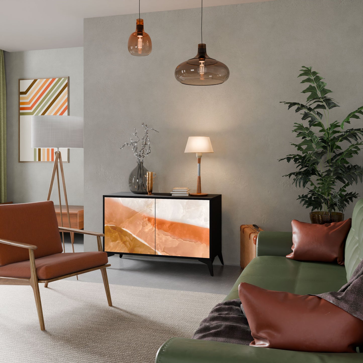 Credenza a 2 ante SANDHILLS SPLENDOUR in finitura nera