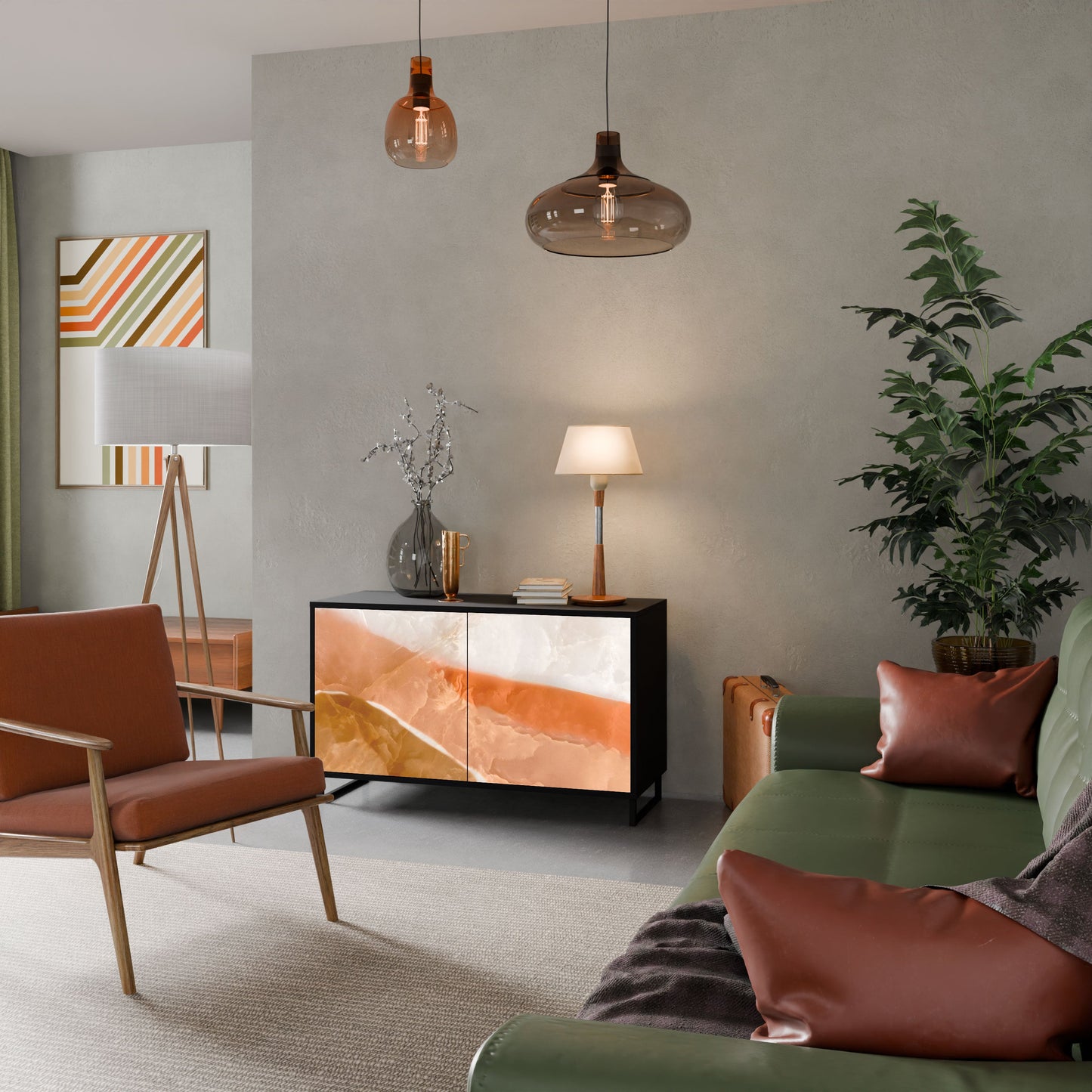 Credenza a 2 ante SANDHILLS SPLENDOUR in finitura nera