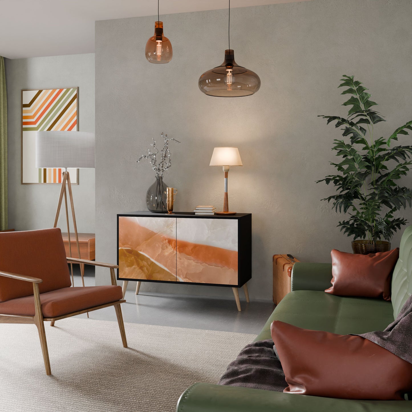 Credenza a 2 ante SANDHILLS SPLENDOUR in finitura nera