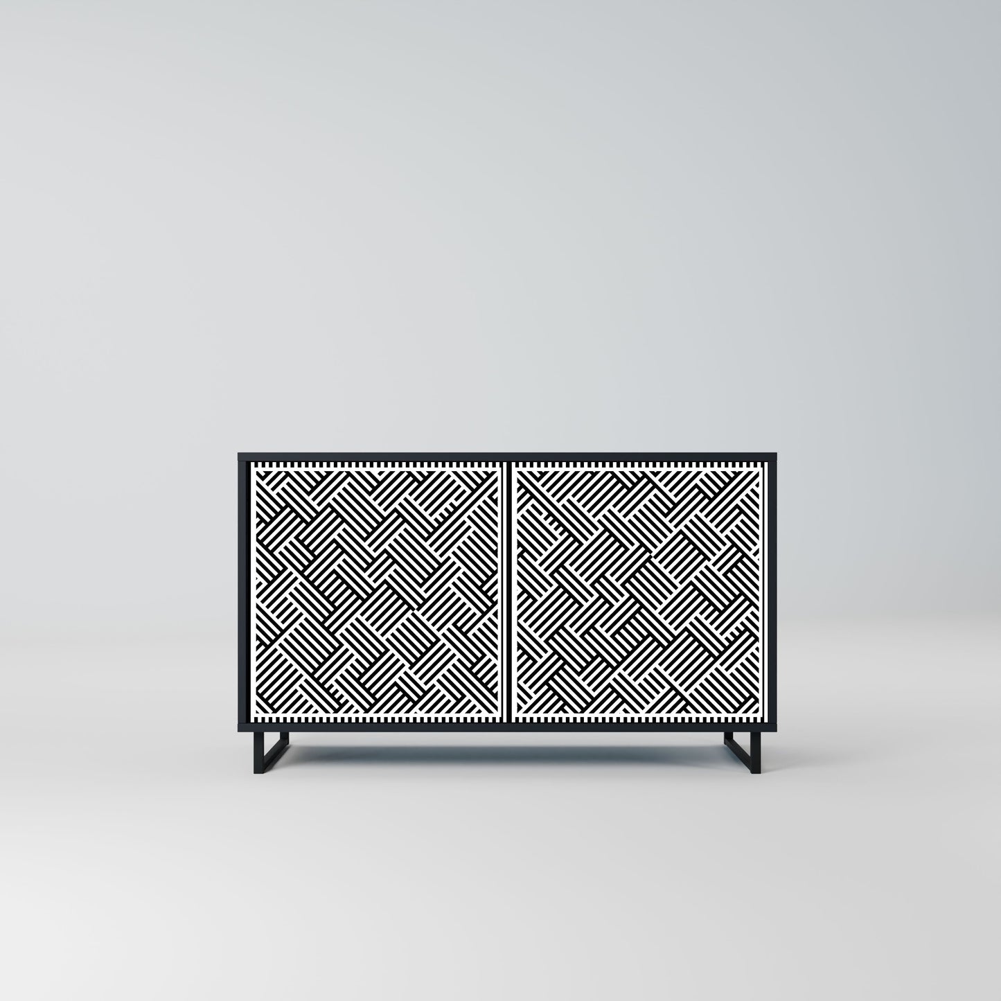Credenza a 2 ante TEMPORARY SEQUENCE in finitura nera
