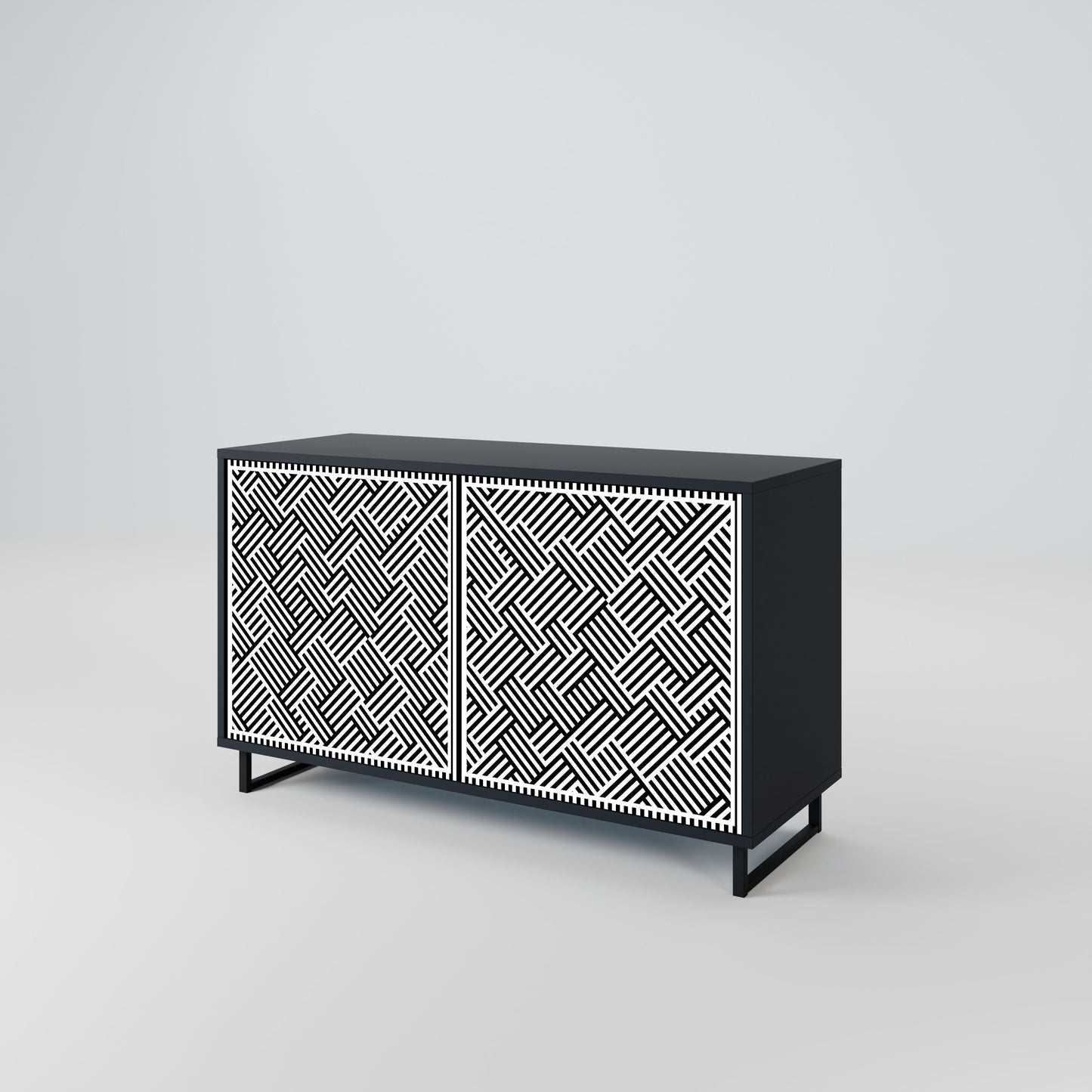 Credenza a 2 ante TEMPORARY SEQUENCE in finitura nera