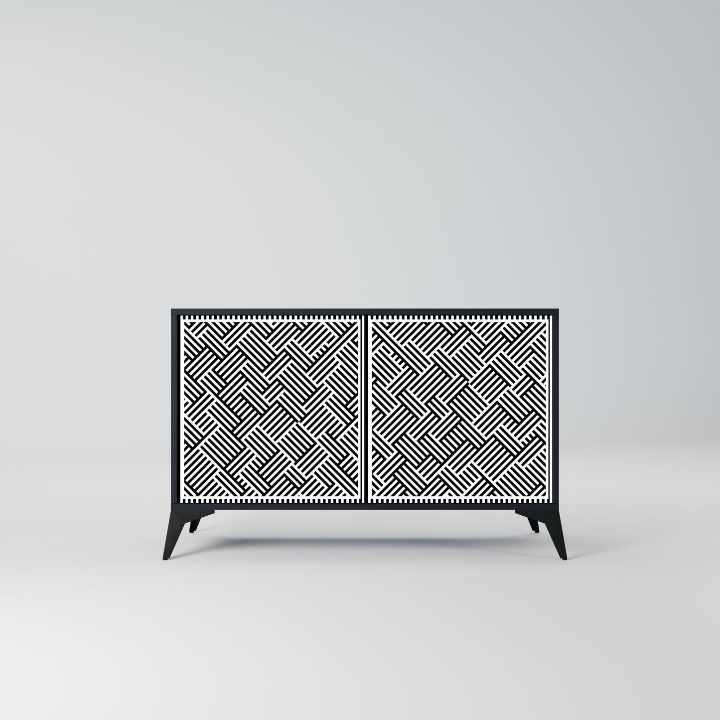 Credenza a 2 ante TEMPORARY SEQUENCE in finitura nera