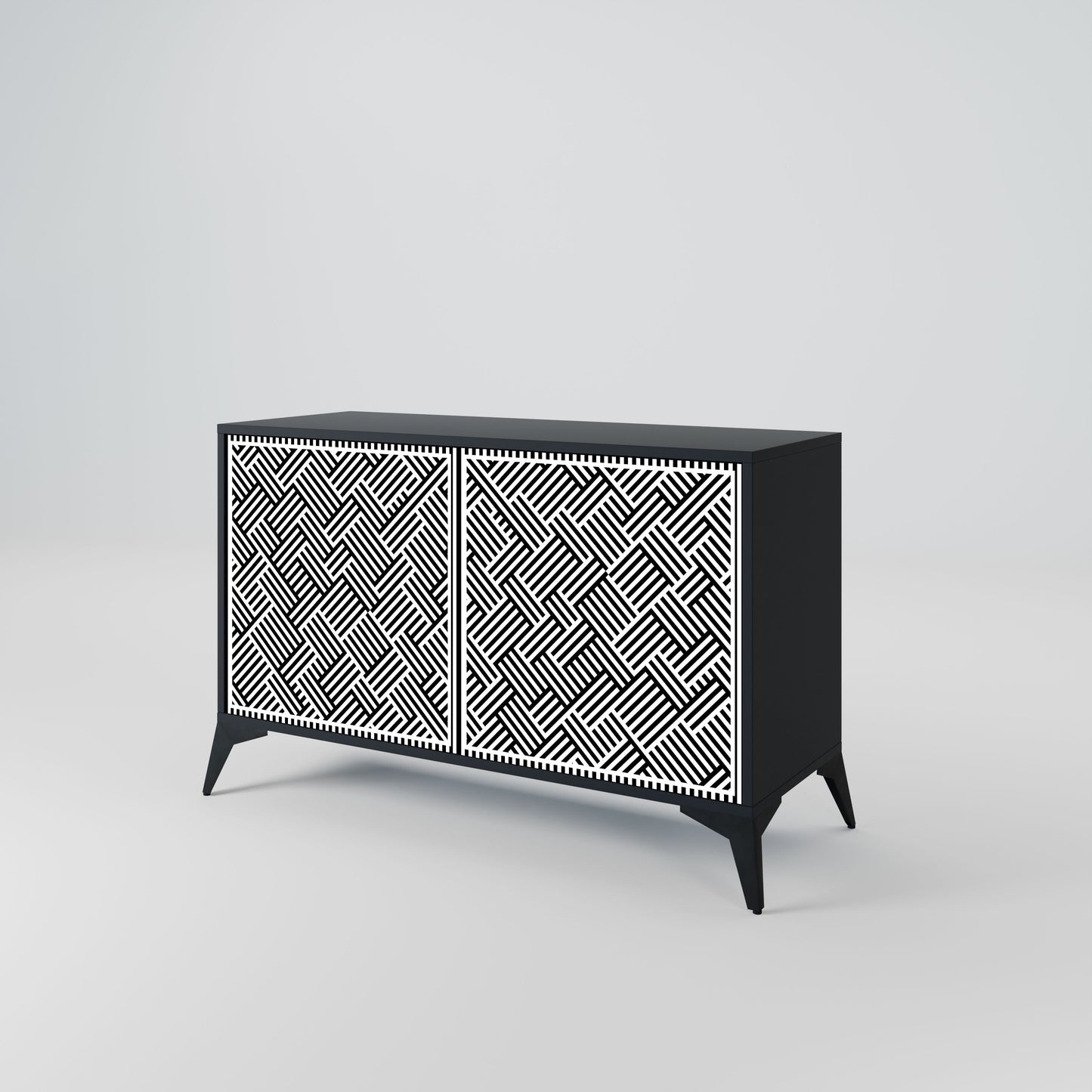 Credenza a 2 ante TEMPORARY SEQUENCE in finitura nera
