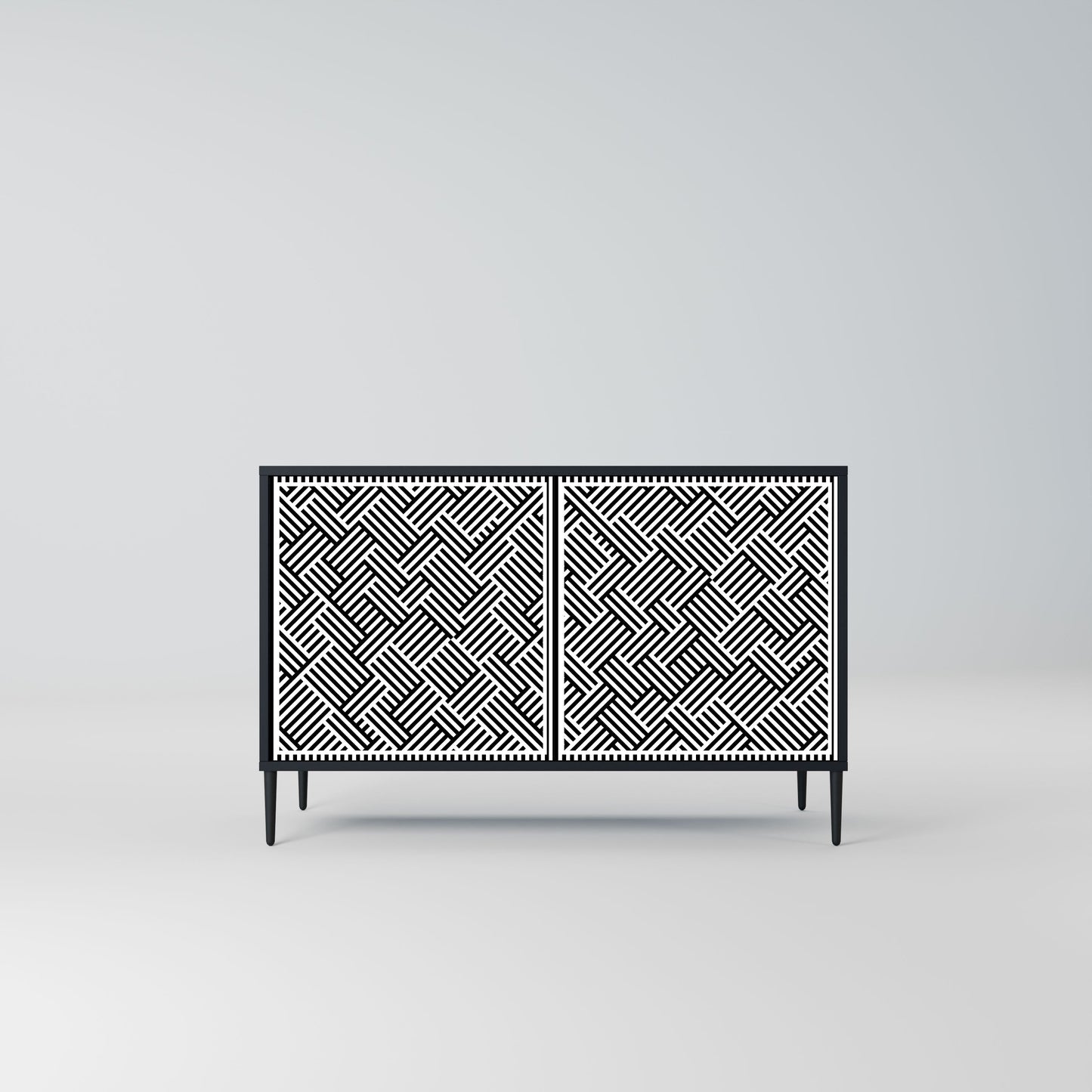 Credenza a 2 ante TEMPORARY SEQUENCE in finitura nera