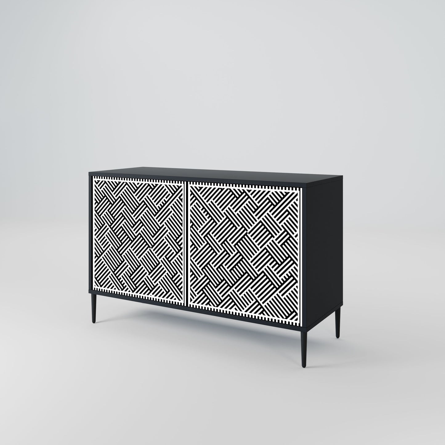 Credenza a 2 ante TEMPORARY SEQUENCE in finitura nera