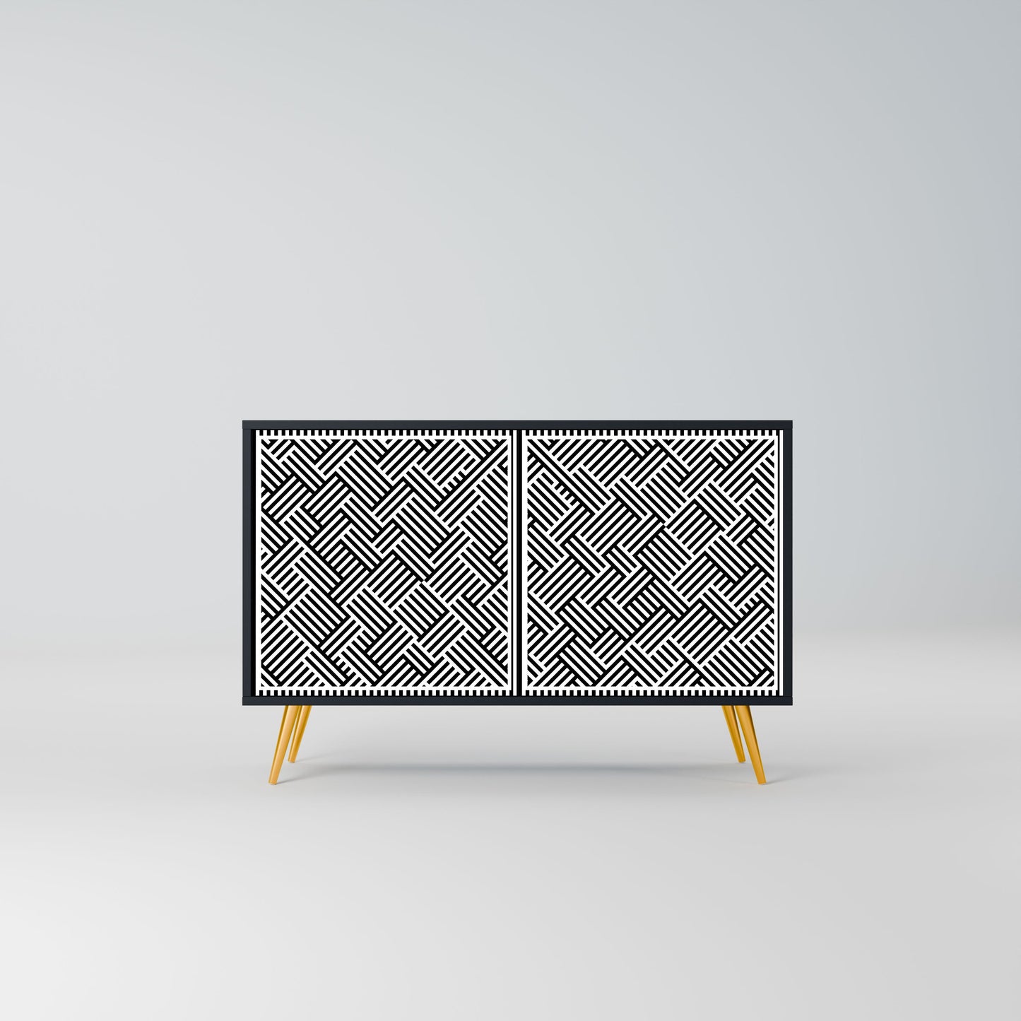 Credenza a 2 ante TEMPORARY SEQUENCE in finitura nera