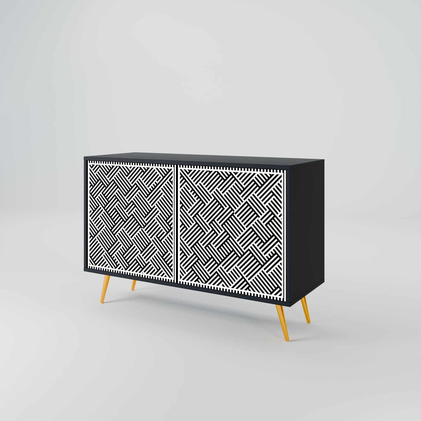 Credenza a 2 ante TEMPORARY SEQUENCE in finitura nera