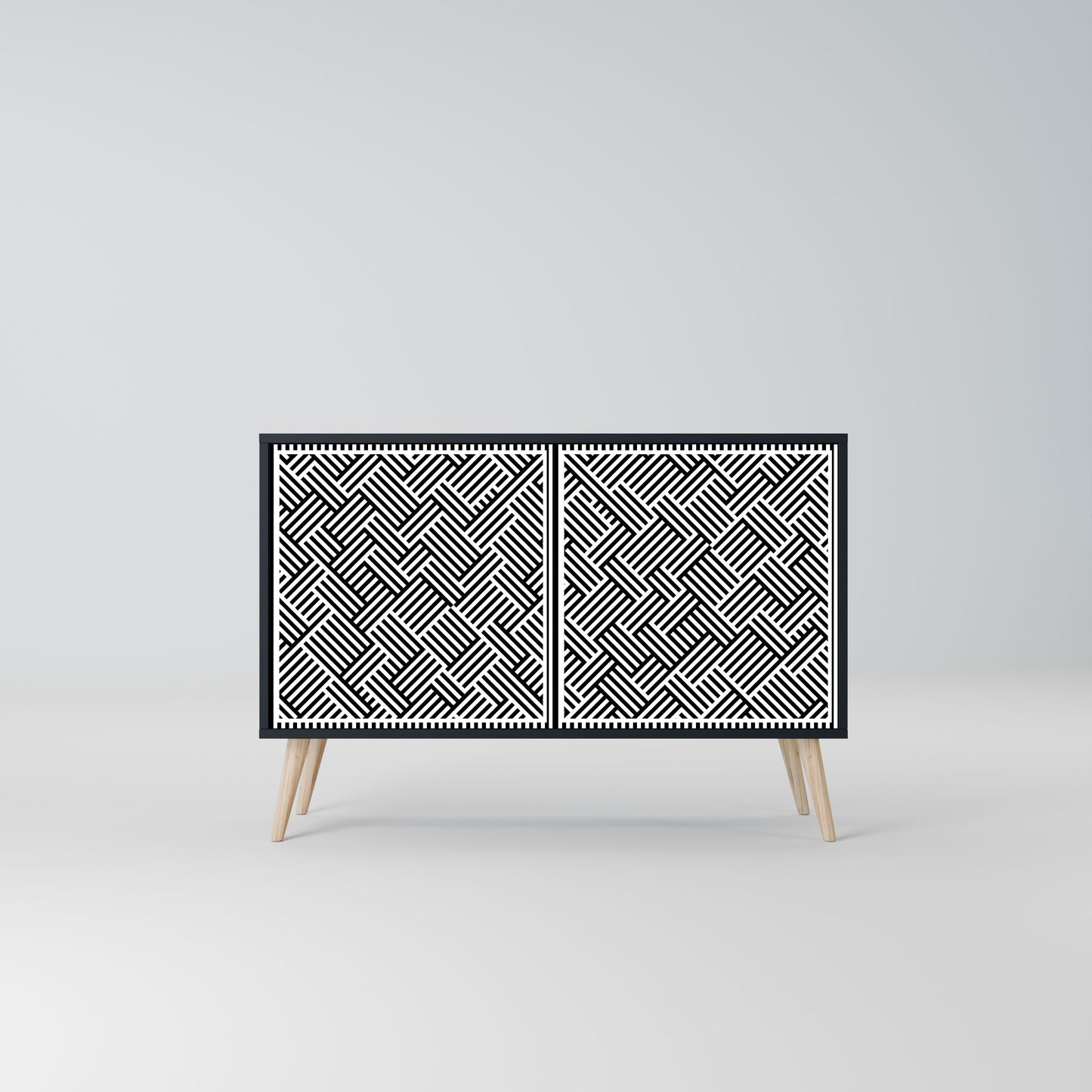 Credenza a 2 ante TEMPORARY SEQUENCE in finitura nera