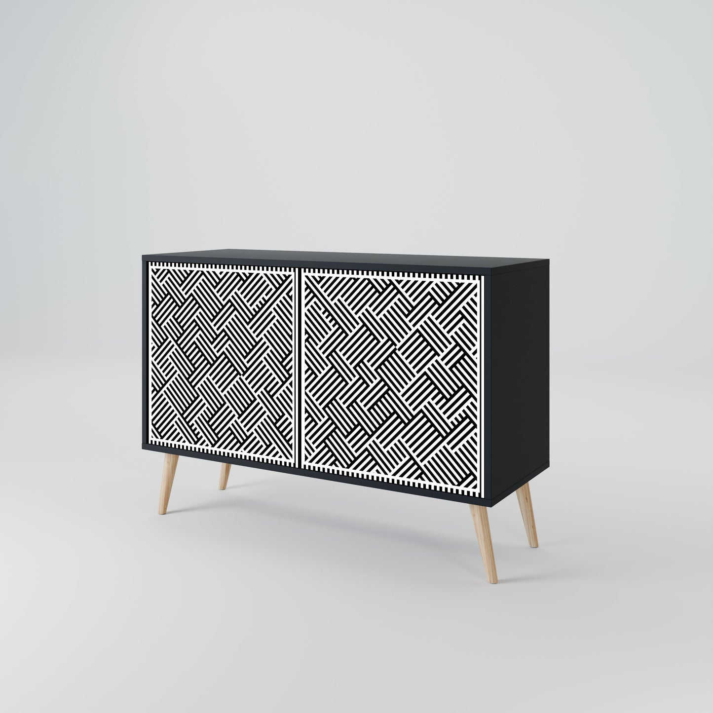 Credenza a 2 ante TEMPORARY SEQUENCE in finitura nera