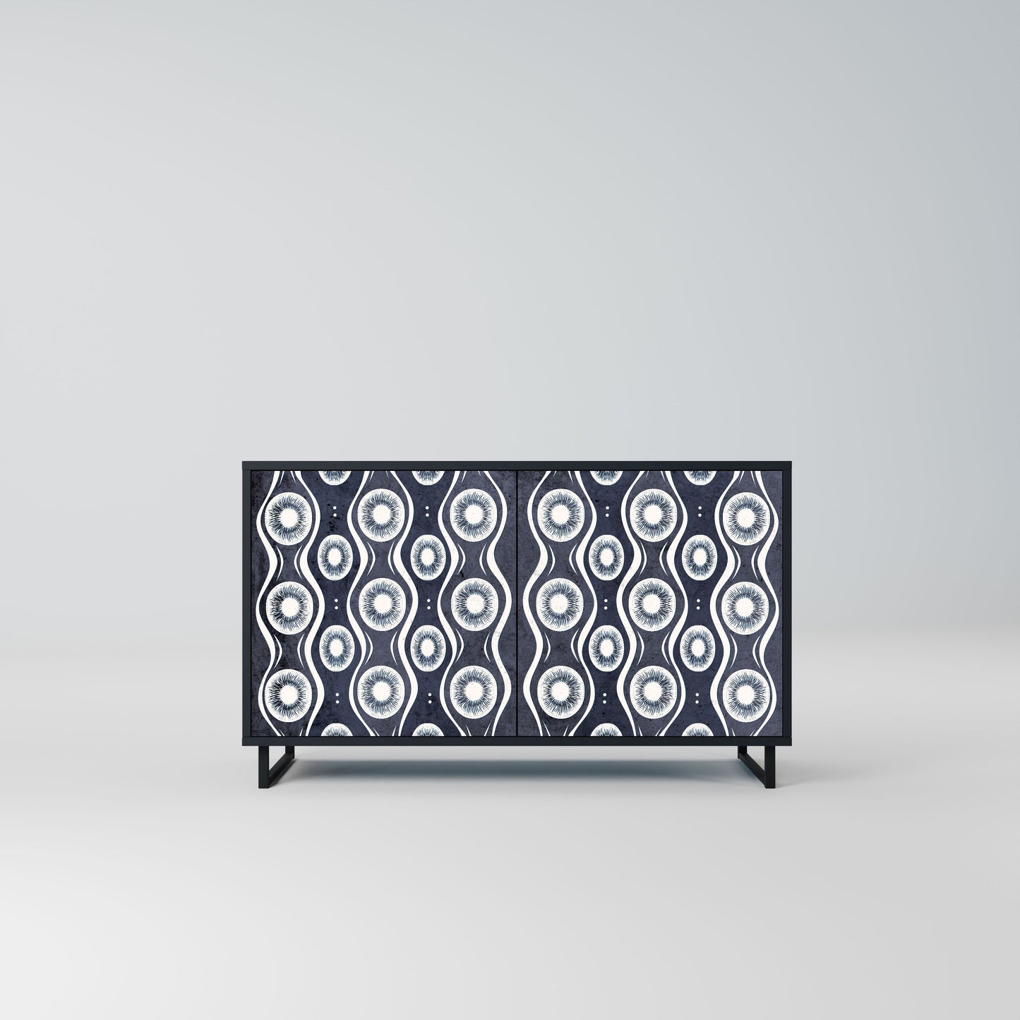 Credenza GRAPHITE EYES a 2 ante in finitura nera