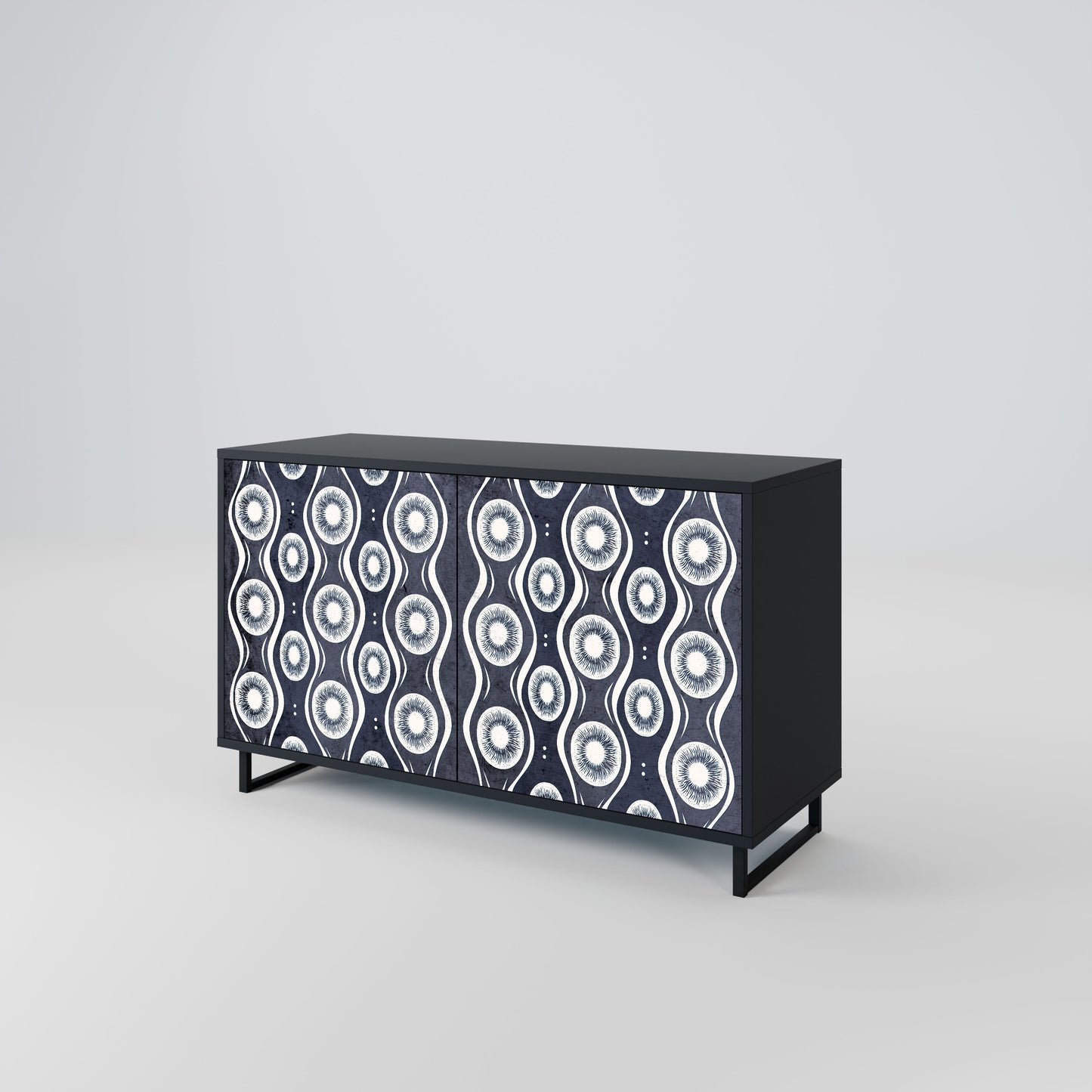 Credenza GRAPHITE EYES a 2 ante in finitura nera