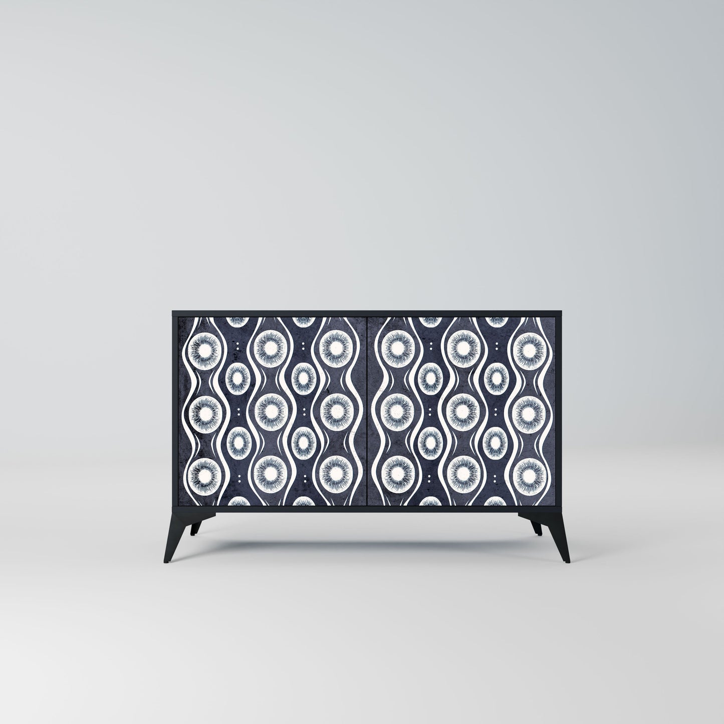 Credenza GRAPHITE EYES a 2 ante in finitura nera