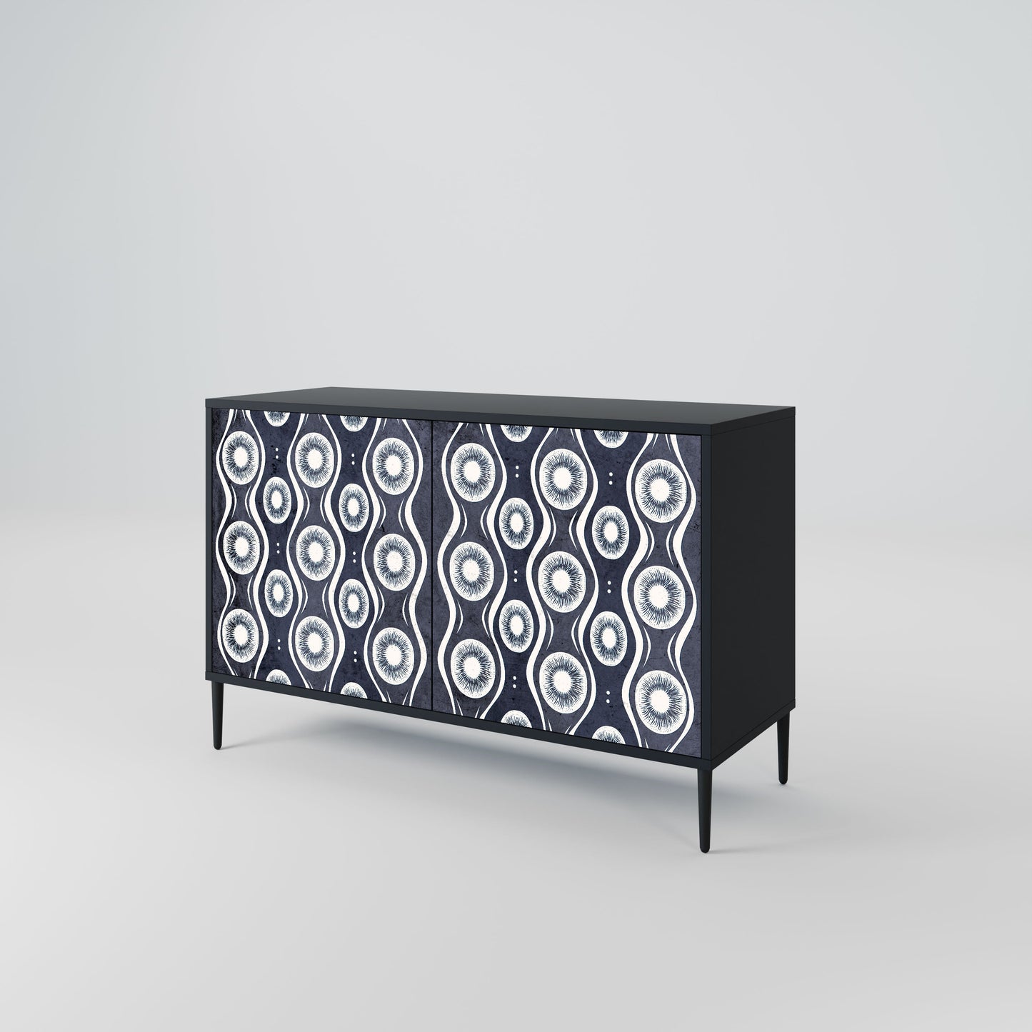 Credenza GRAPHITE EYES a 2 ante in finitura nera
