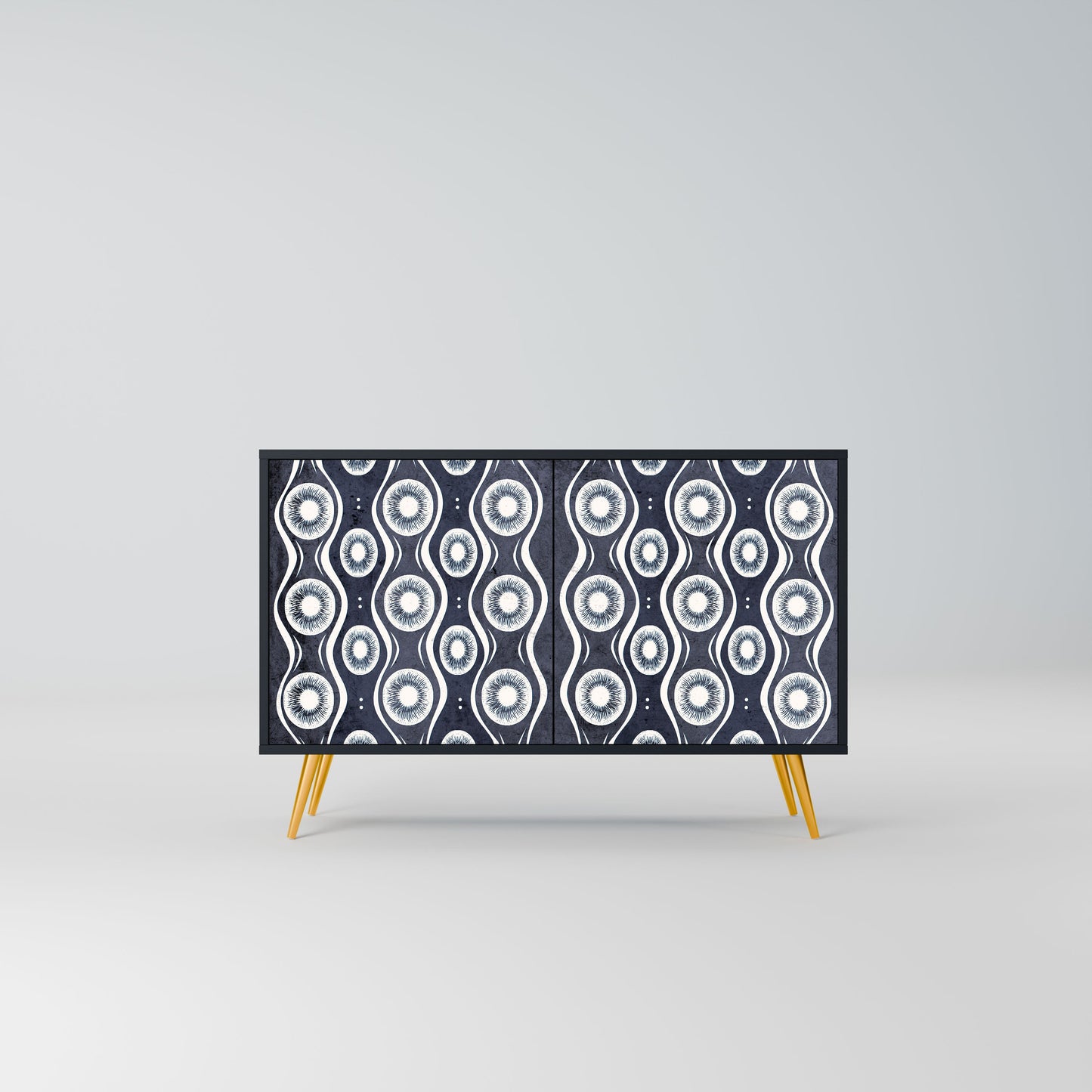Credenza GRAPHITE EYES a 2 ante in finitura nera