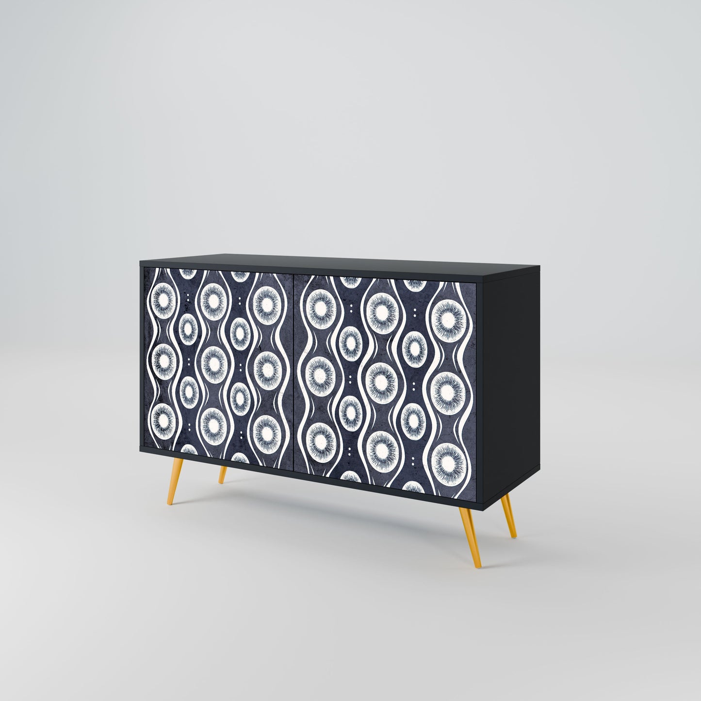 Credenza GRAPHITE EYES a 2 ante in finitura nera