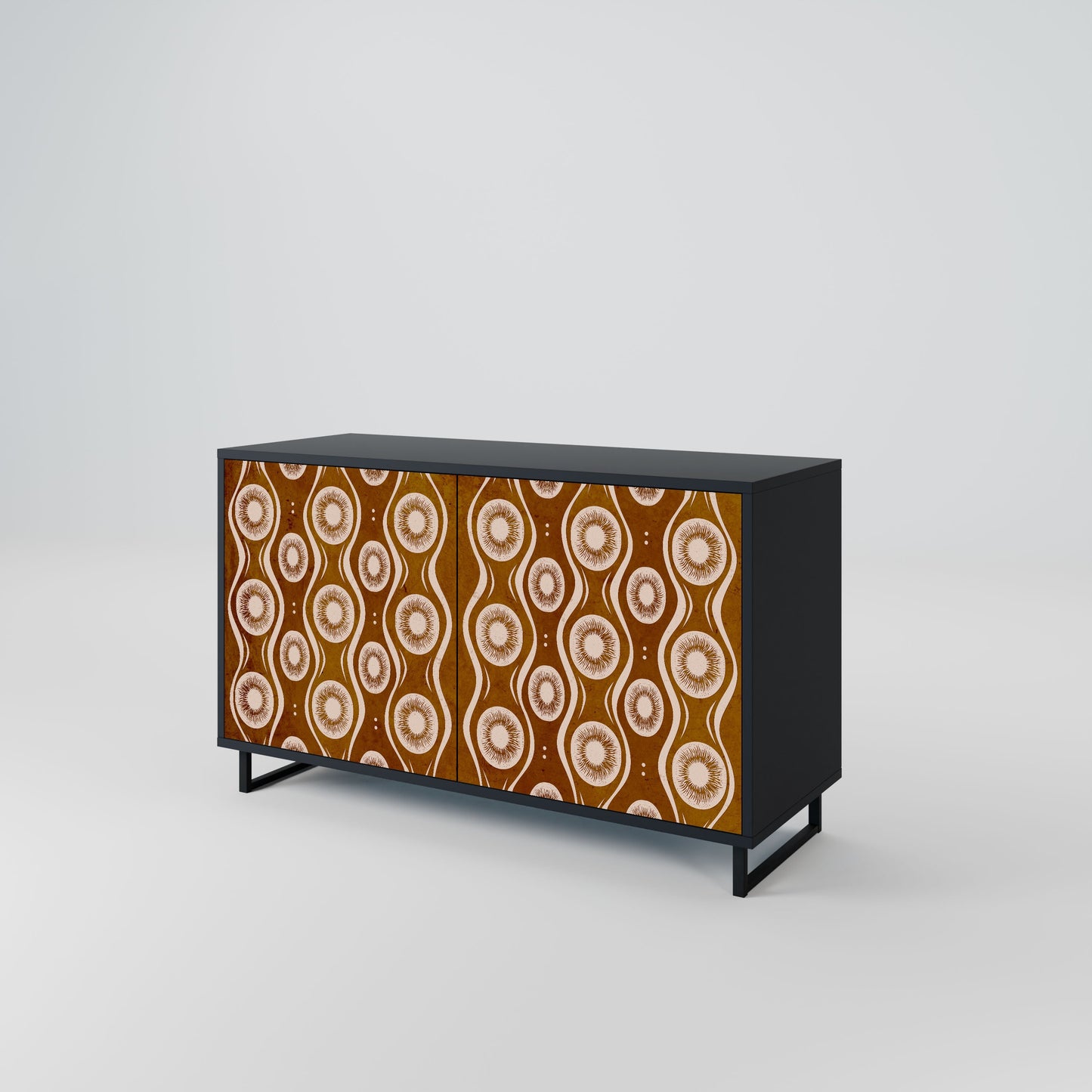 Credenza BROWN EYES a 2 ante in finitura nera