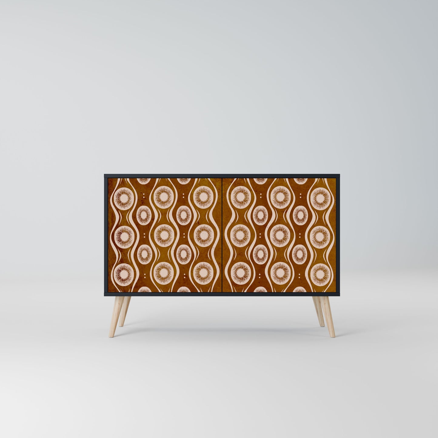 Credenza BROWN EYES a 2 ante in finitura nera