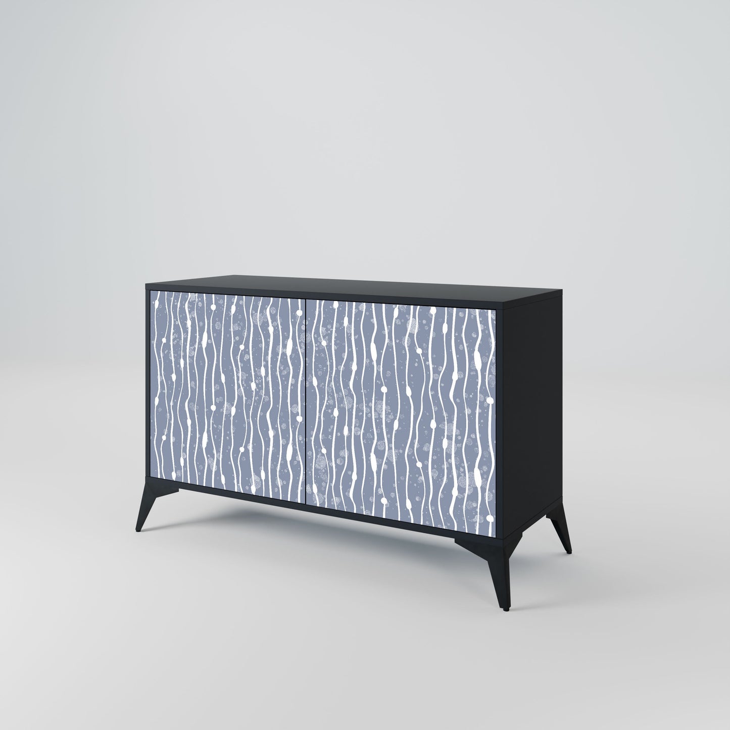 Credenza GRAPHITE RAIN a 2 ante in finitura nera