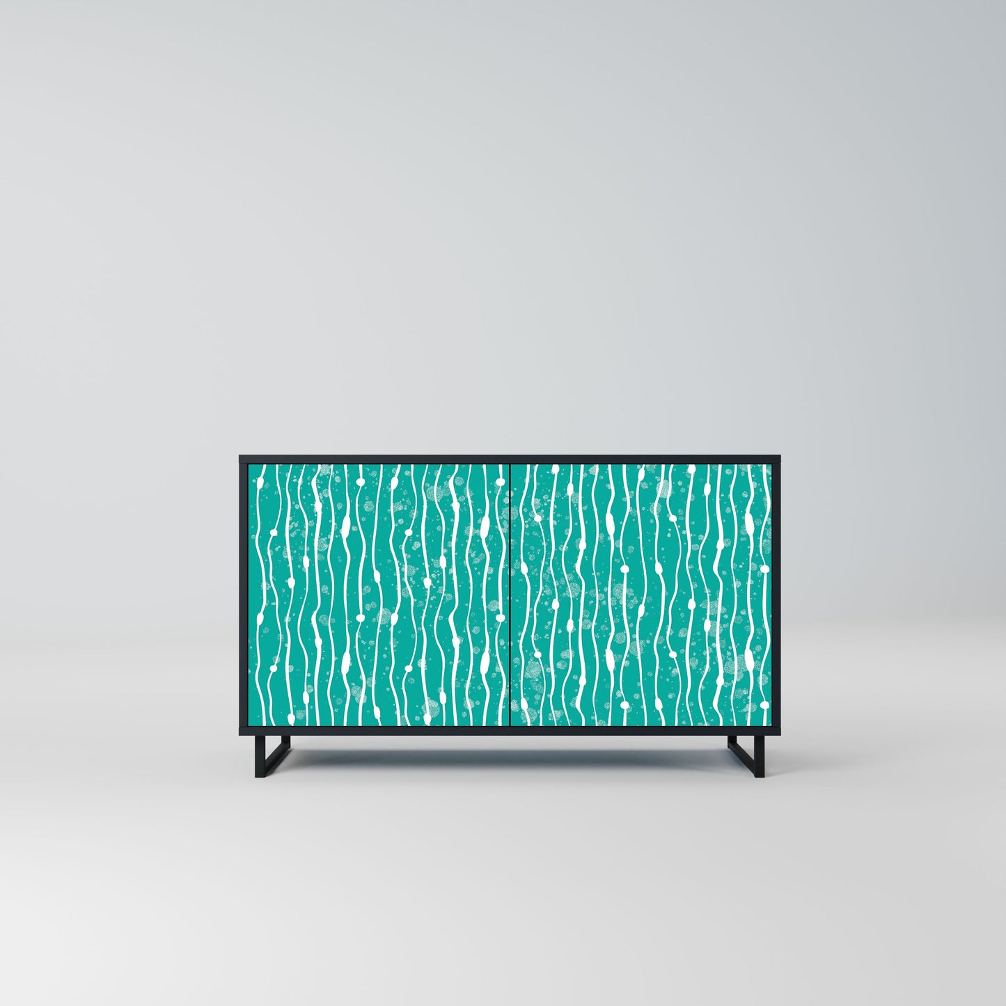 Credenza TURQUOISE RAIN a 2 ante in finitura nera