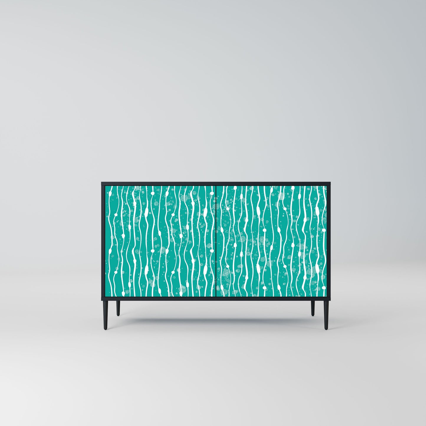 Credenza TURQUOISE RAIN a 2 ante in finitura nera