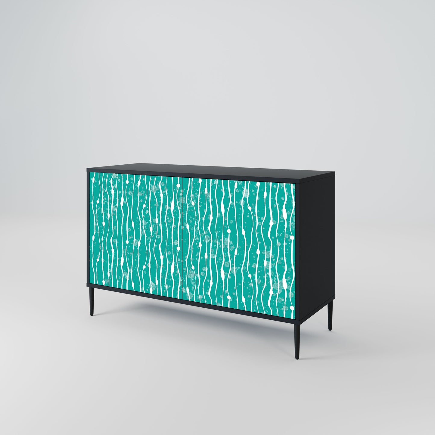 Credenza TURQUOISE RAIN a 2 ante in finitura nera