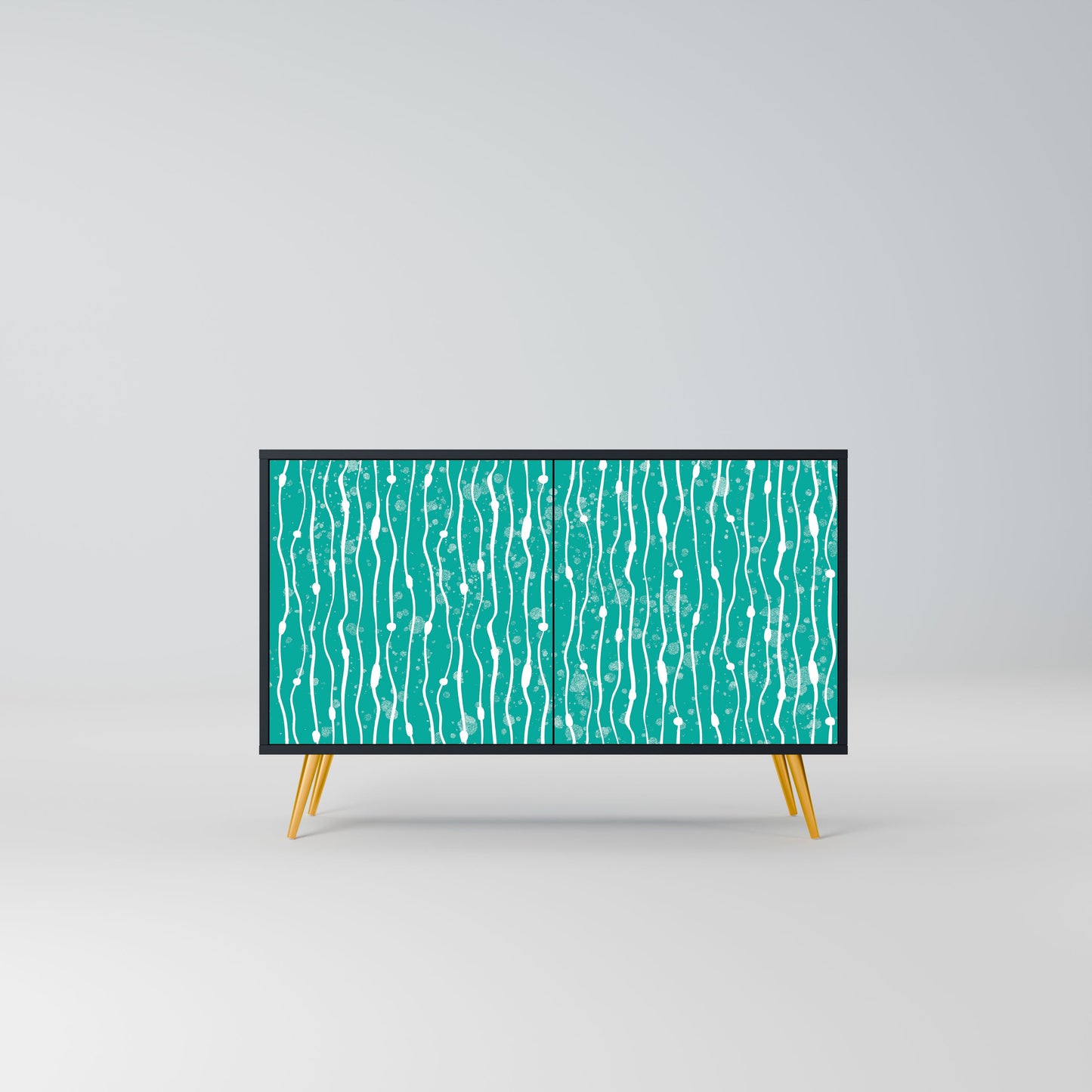 Credenza TURQUOISE RAIN a 2 ante in finitura nera