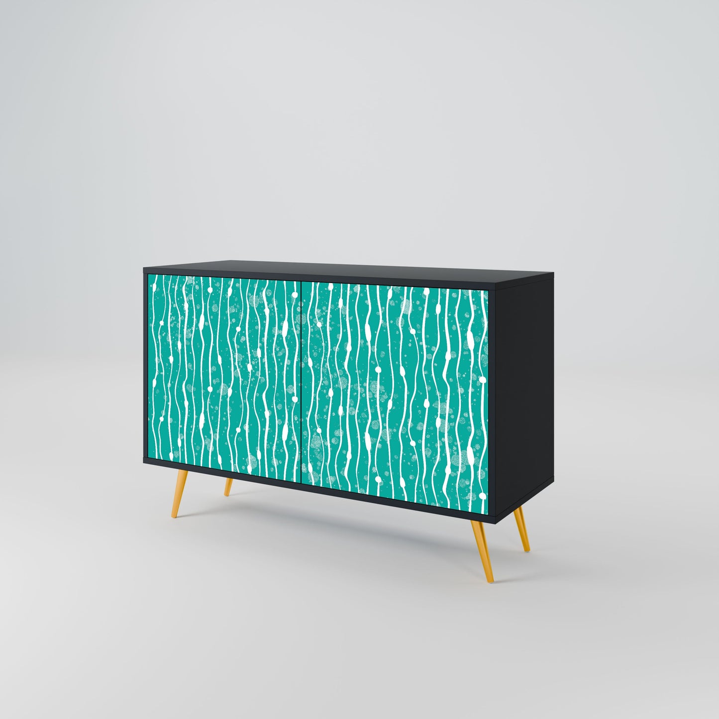 Credenza TURQUOISE RAIN a 2 ante in finitura nera
