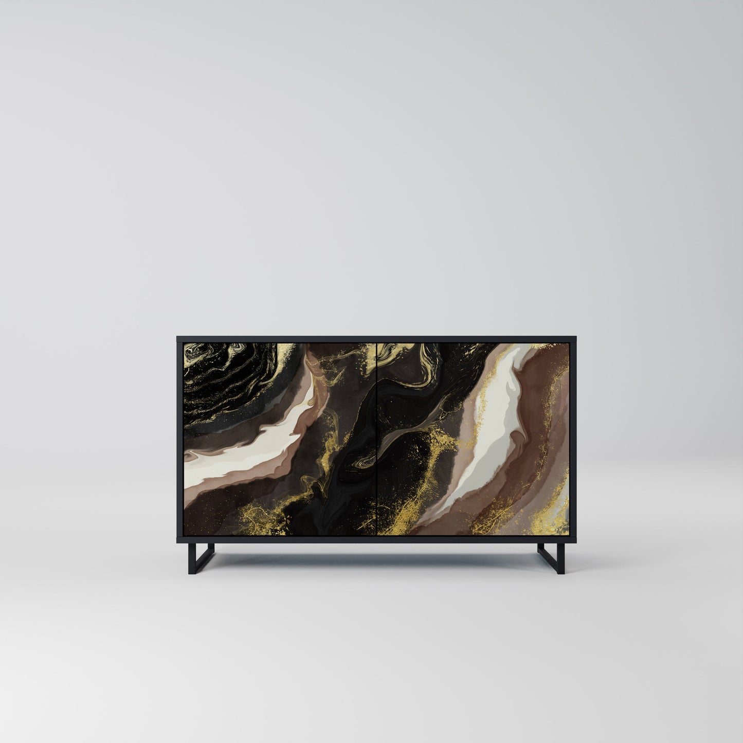 Credenza a 2 ante GOLD DUST in finitura nera