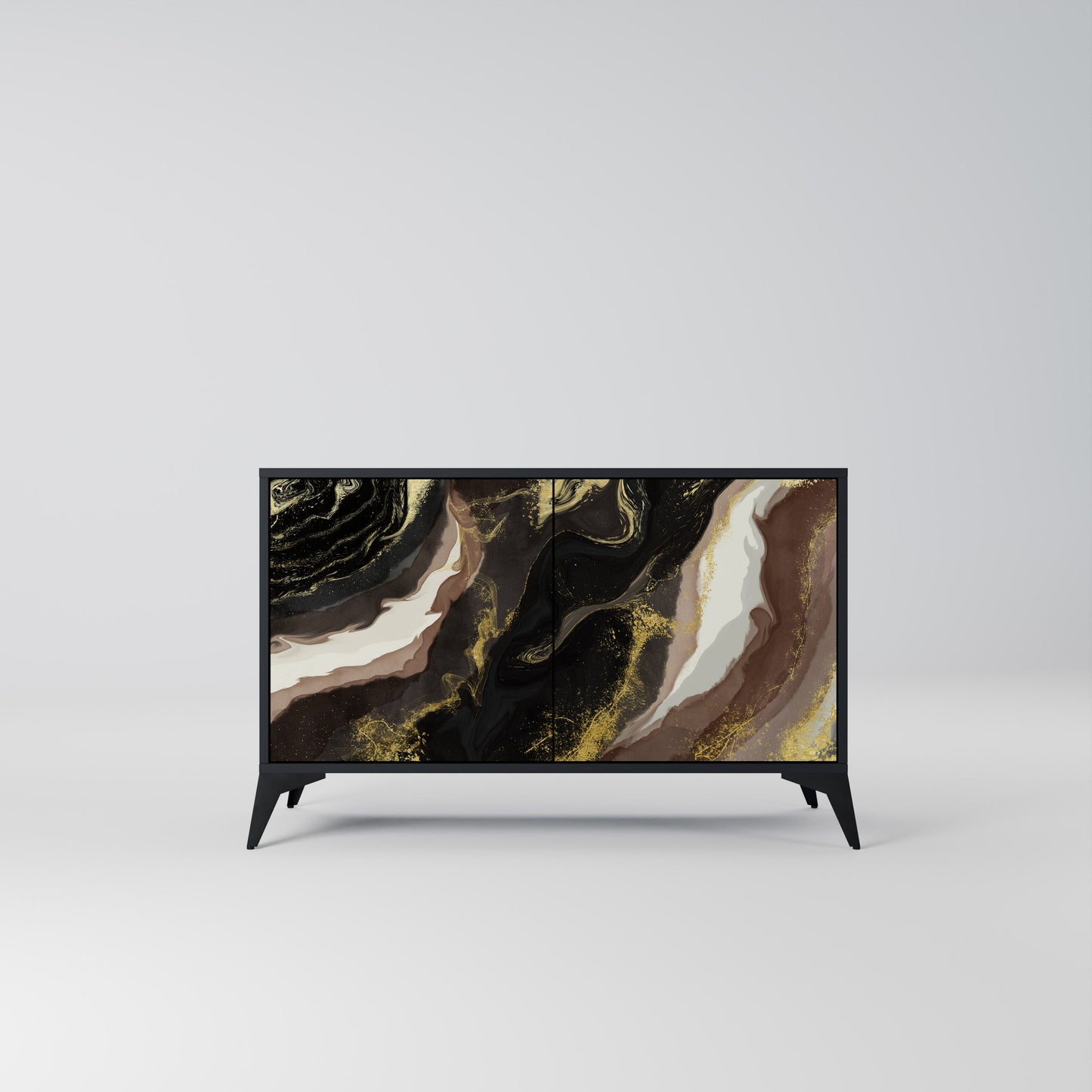 Credenza a 2 ante GOLD DUST in finitura nera