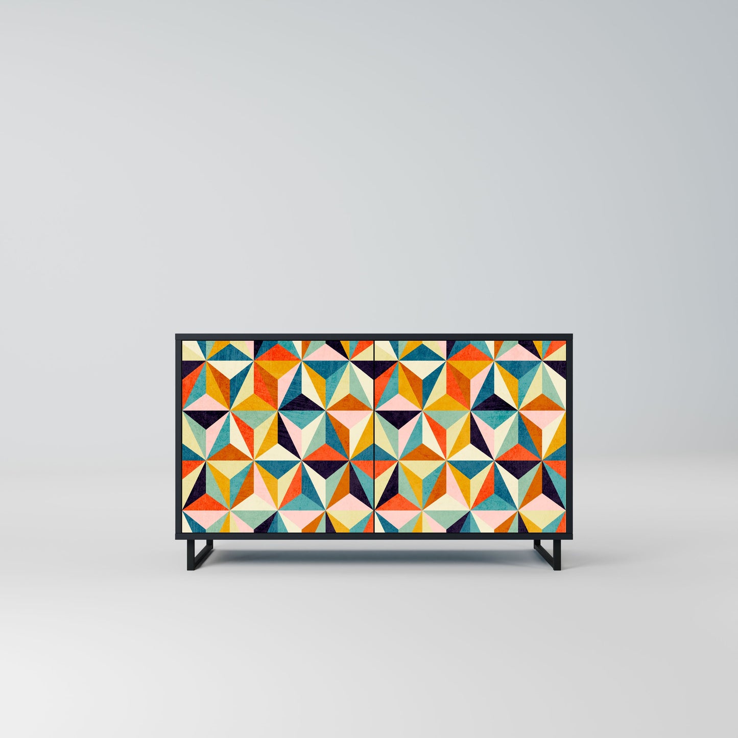 Credenza TESSELATE TREASURES a 2 ante in finitura nera